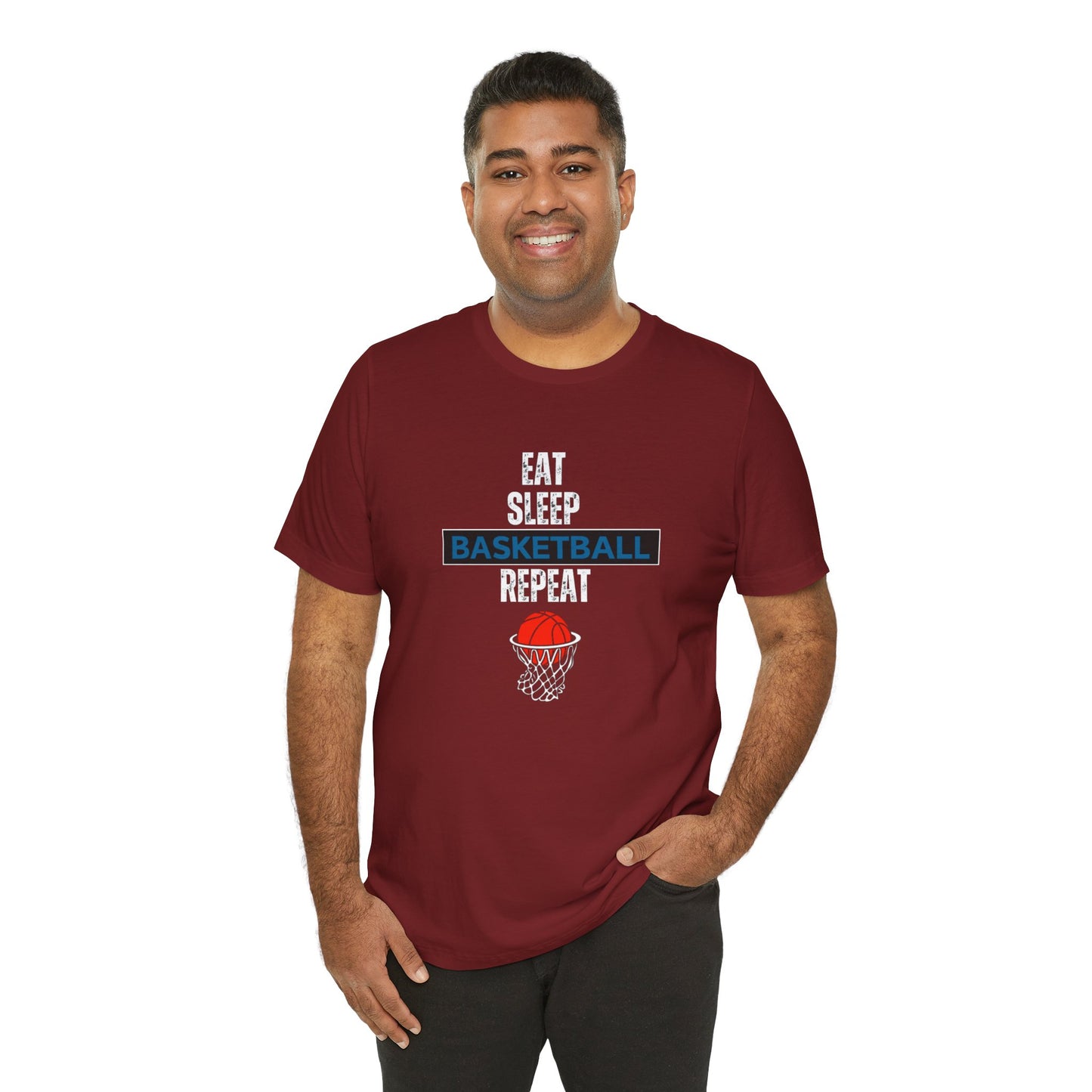 Eat, Sleep, Basketball, Repeat Unisex Jersey Short Sleeve Tee