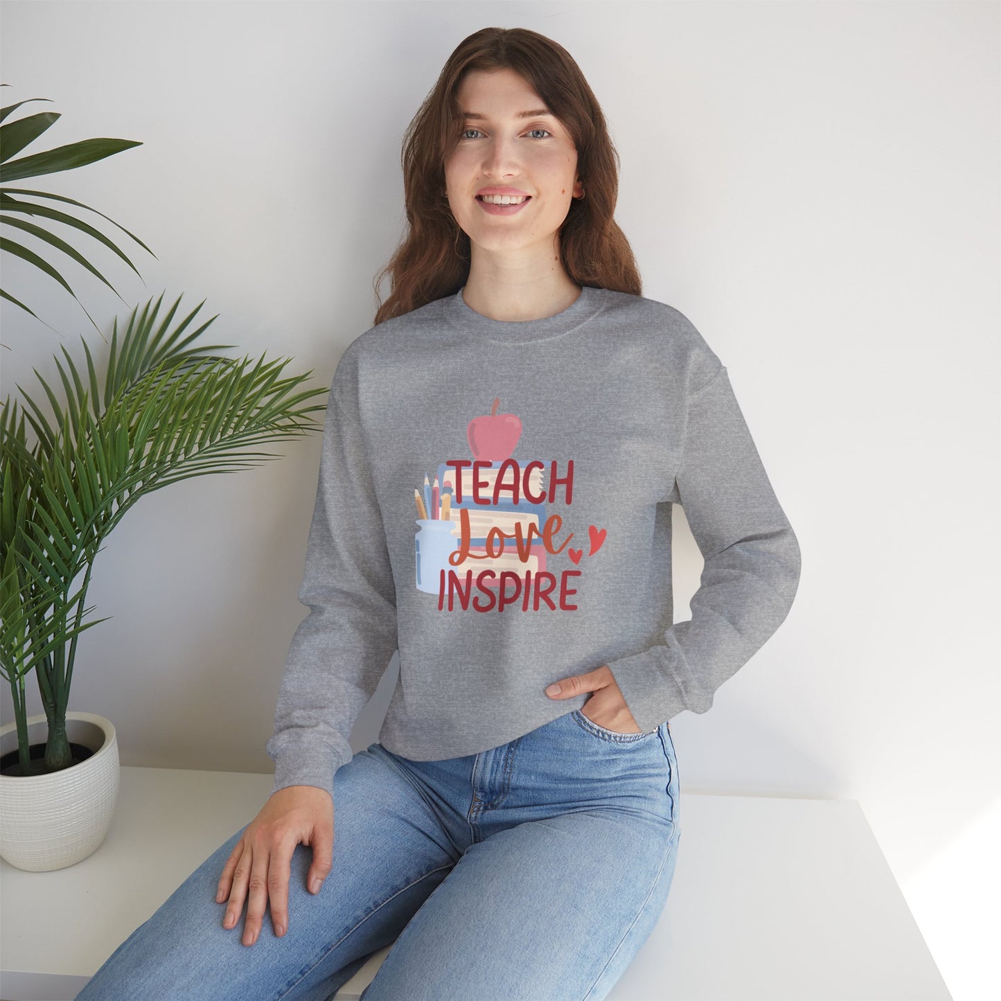 Teach, Love Inspire Unisex Heavy Blend™ Crewneck Sweatshirt