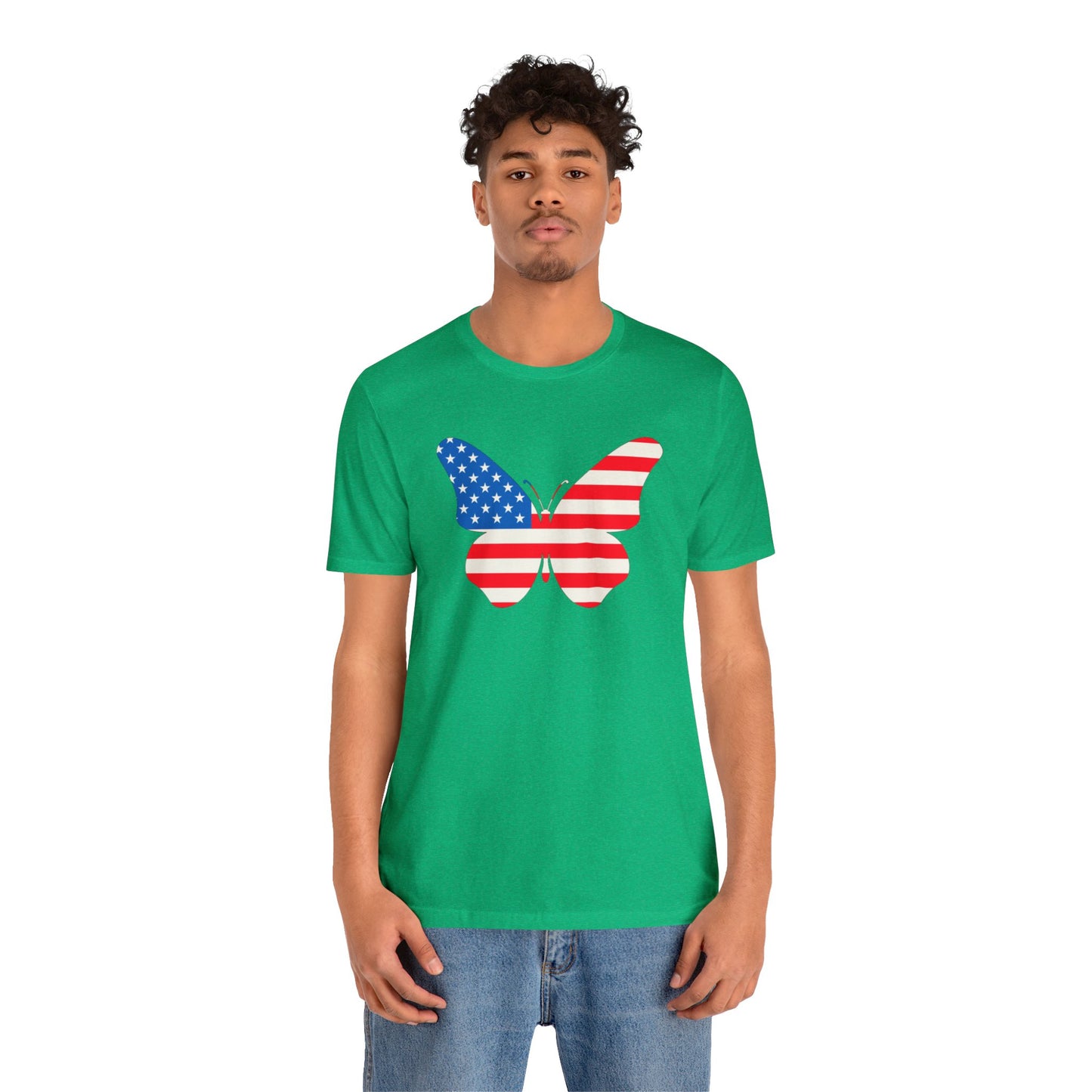 Butterfly Fourth Flag Unisex Jersey Short Sleeve Tee