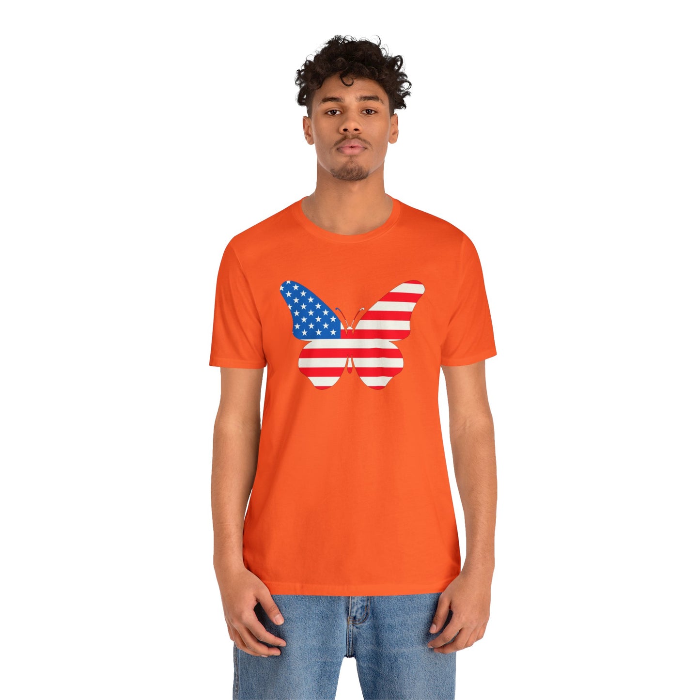 Butterfly Fourth Flag Unisex Jersey Short Sleeve Tee