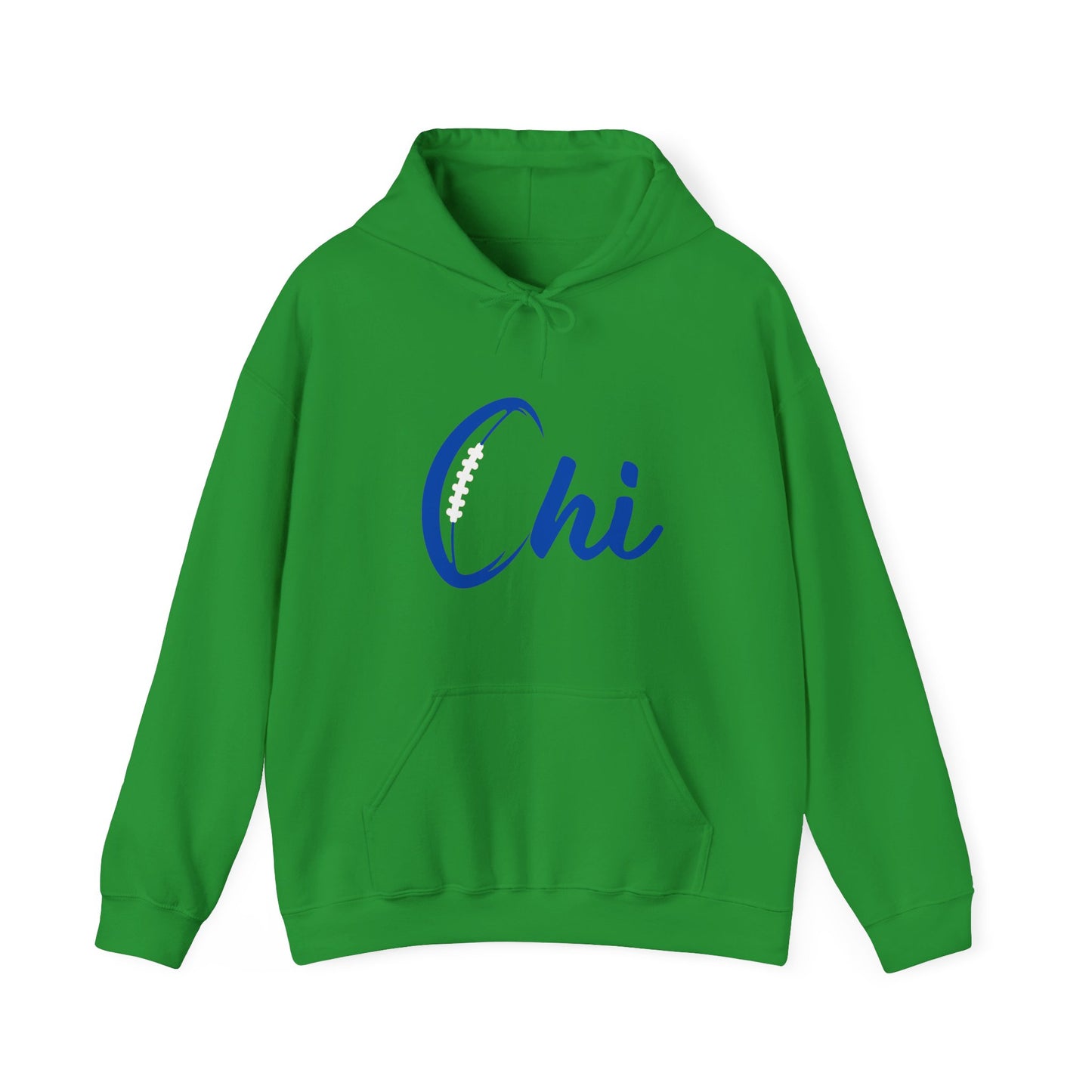 Chi Football/ Blue Unisex Heavy Blend™ Hooded Sweatshirt