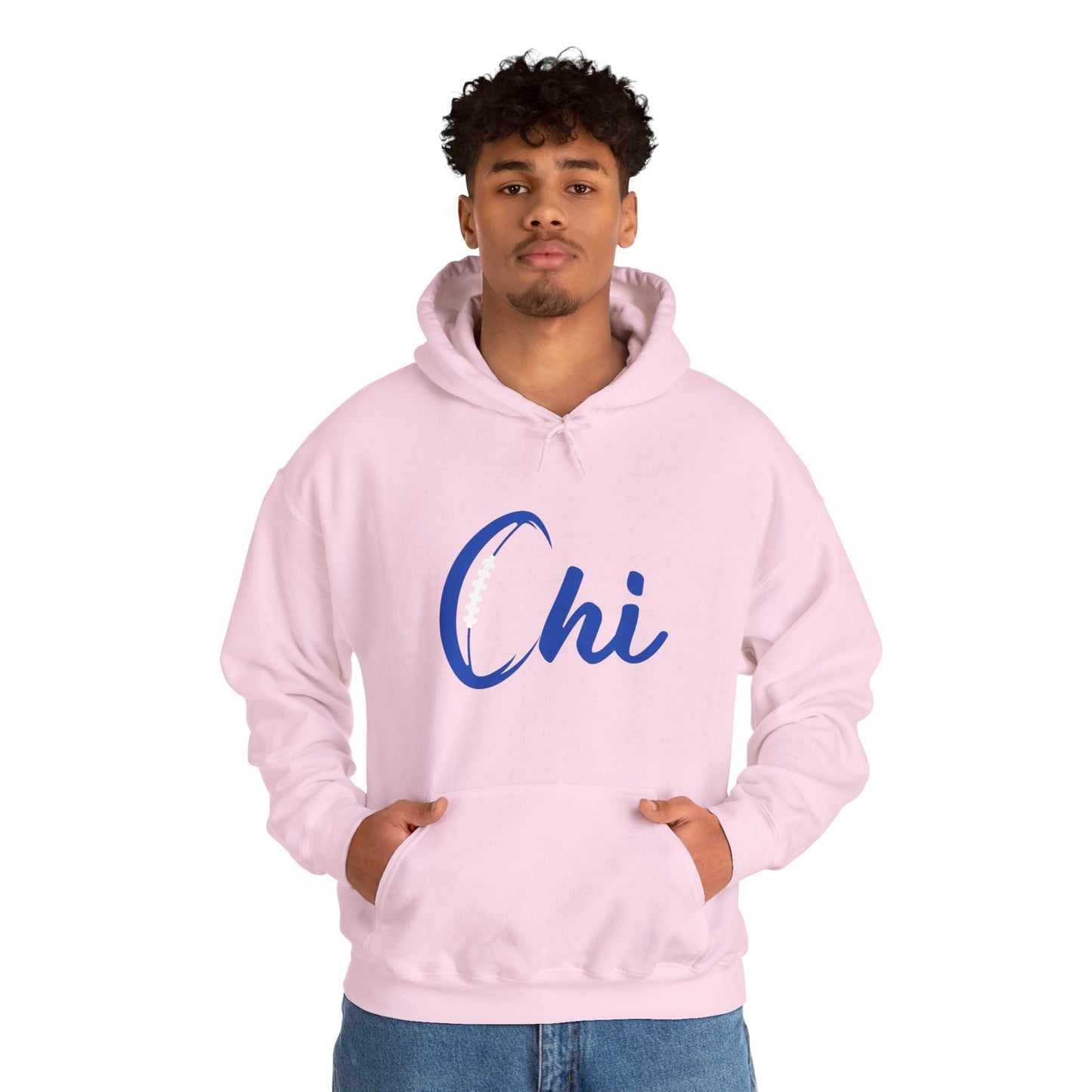 Chi Football/ Blue Unisex Heavy Blend™ Hooded Sweatshirt