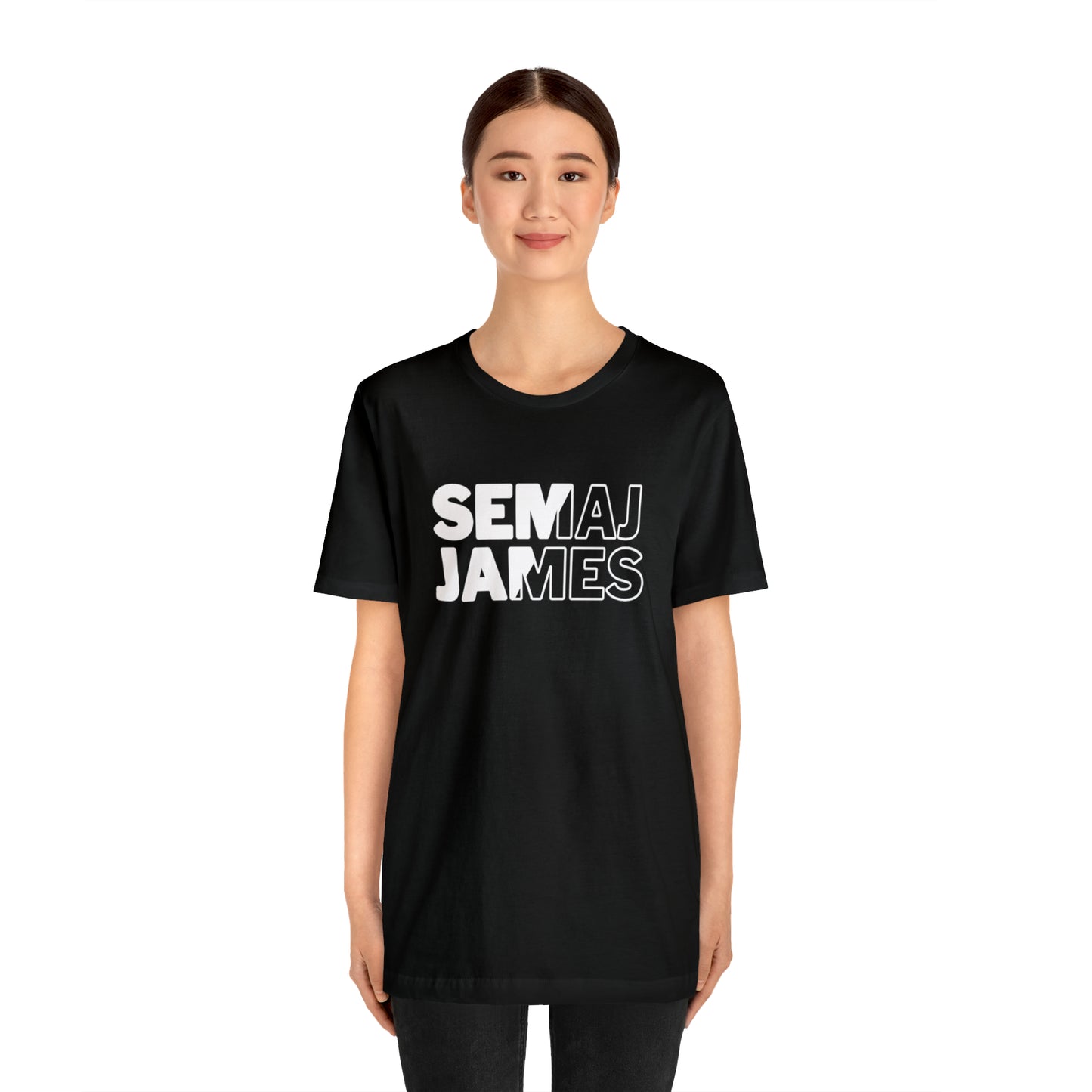 Semaj James Black & White Unisex Jersey Short Sleeve Tee