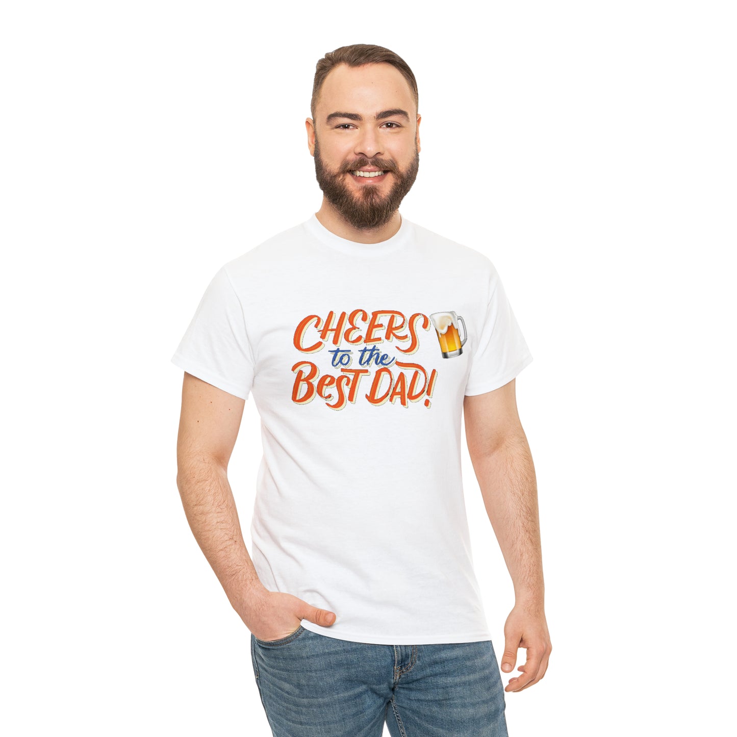 Cheers To Best Dad Ever Unisex Heavy Cotton Tee