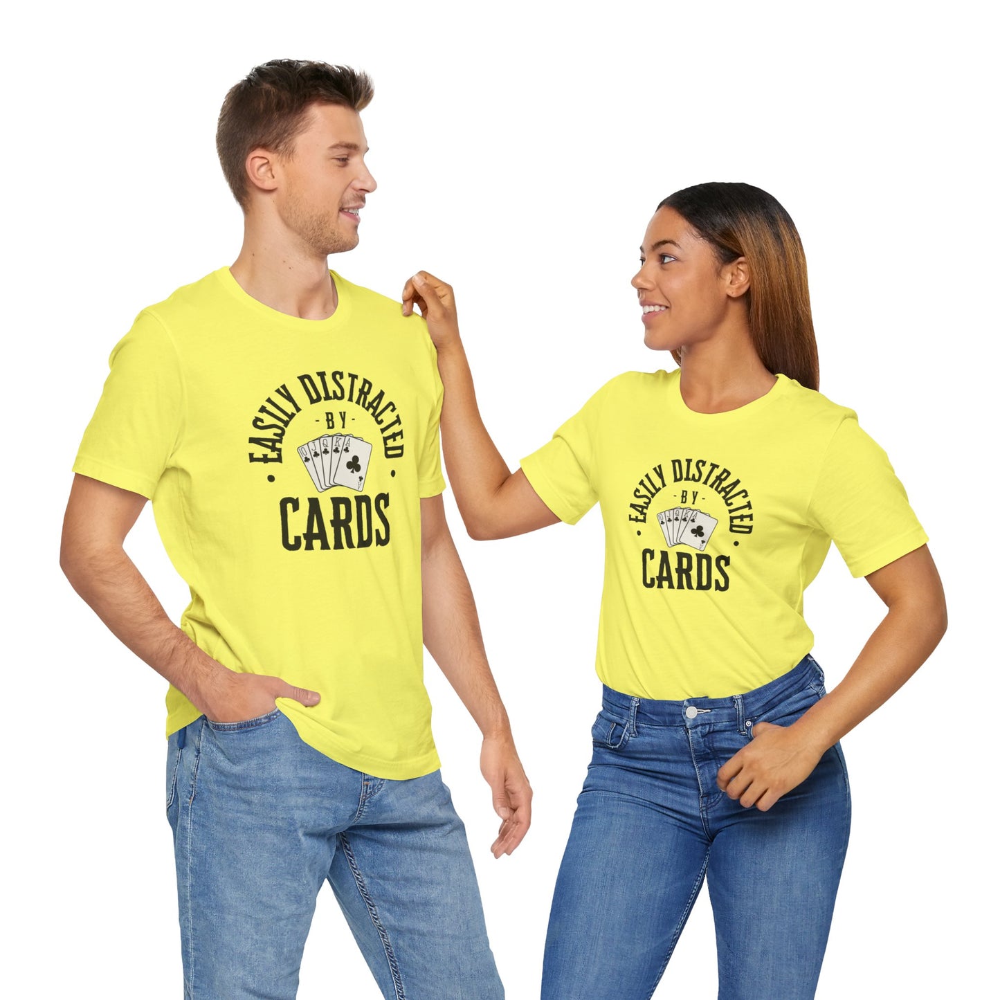 Poker/ Easily Distracted By Cards  Unisex Jersey Short Sleeve Tee