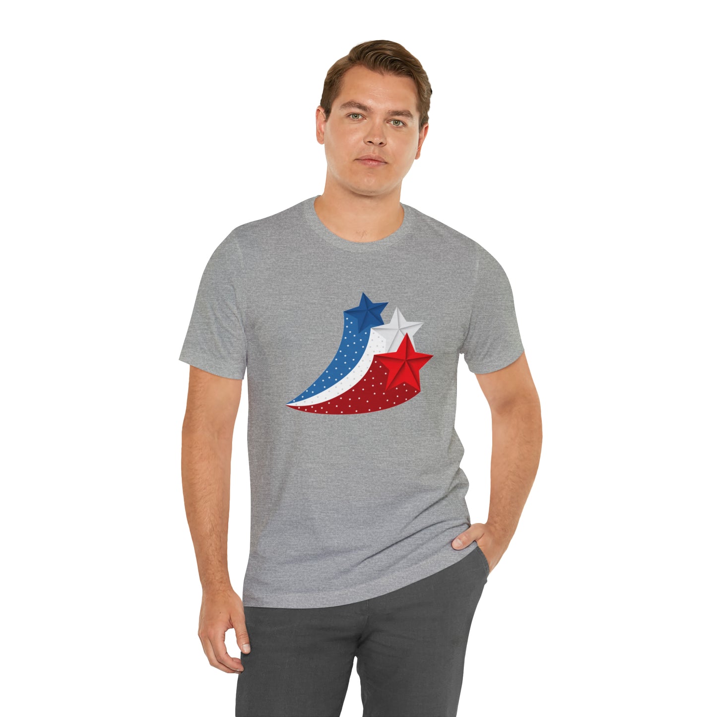 Red White Blue Stars Unisex Jersey Short Sleeve Tee