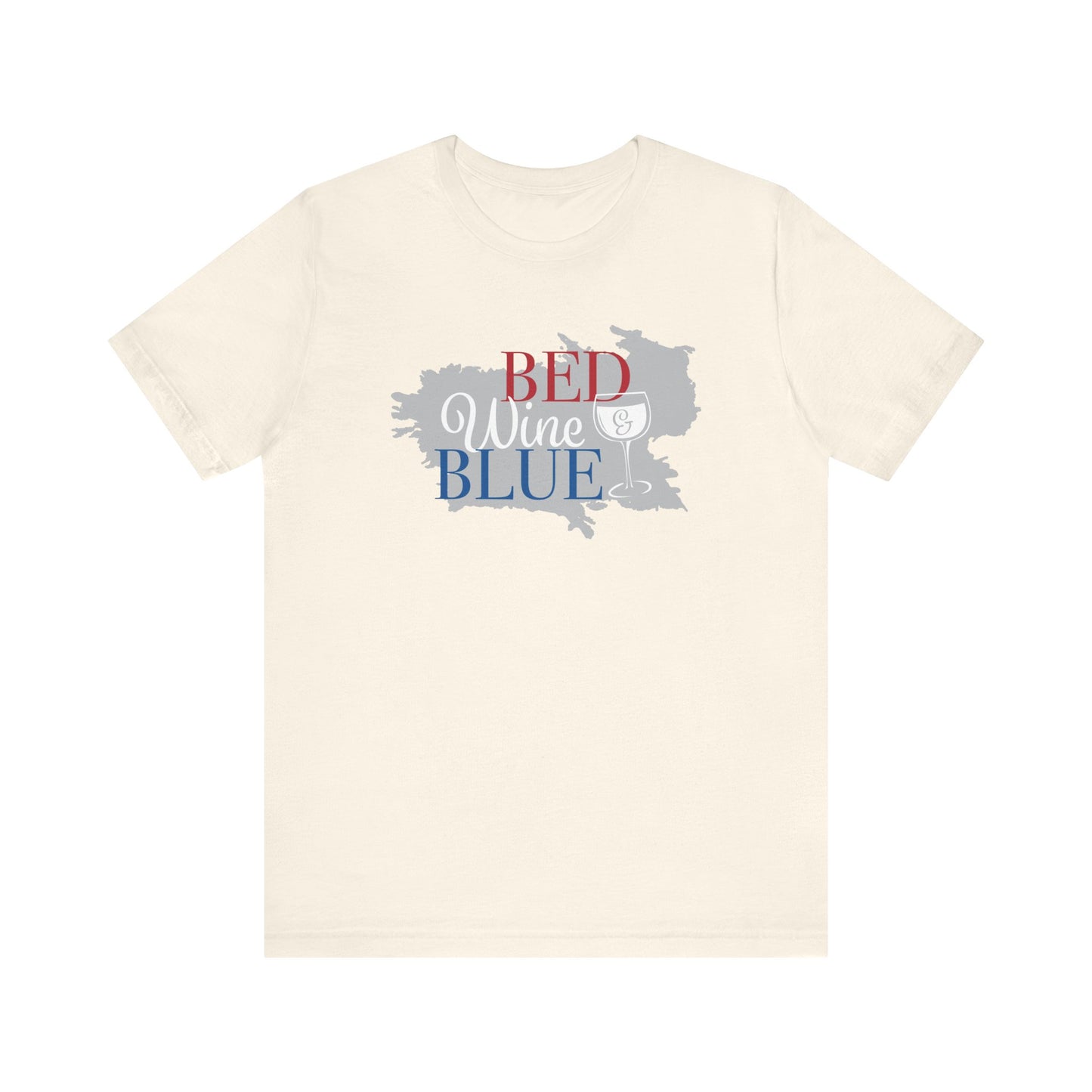 Bed Wine & Blue Unisex Jersey Short Sleeve Tee