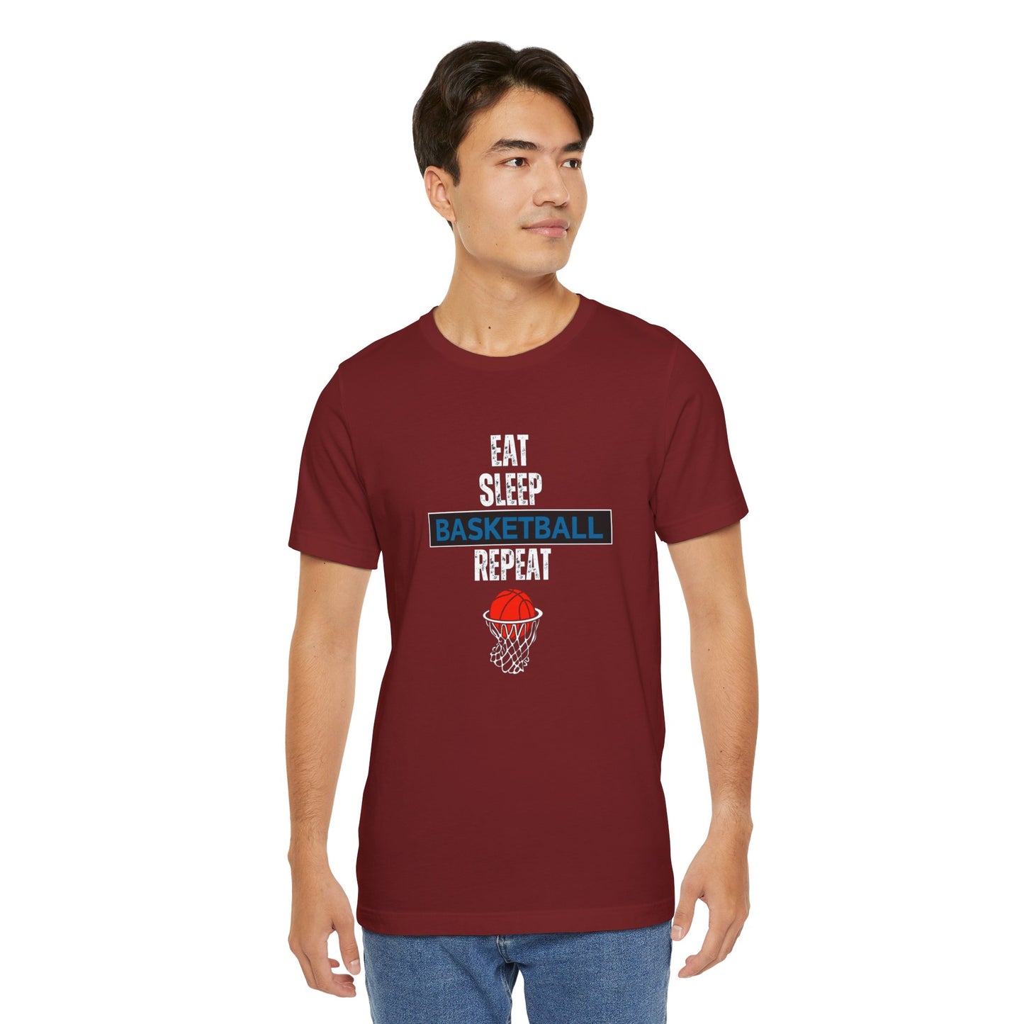 Eat, Sleep, Basketball, Repeat Unisex Jersey Short Sleeve Tee