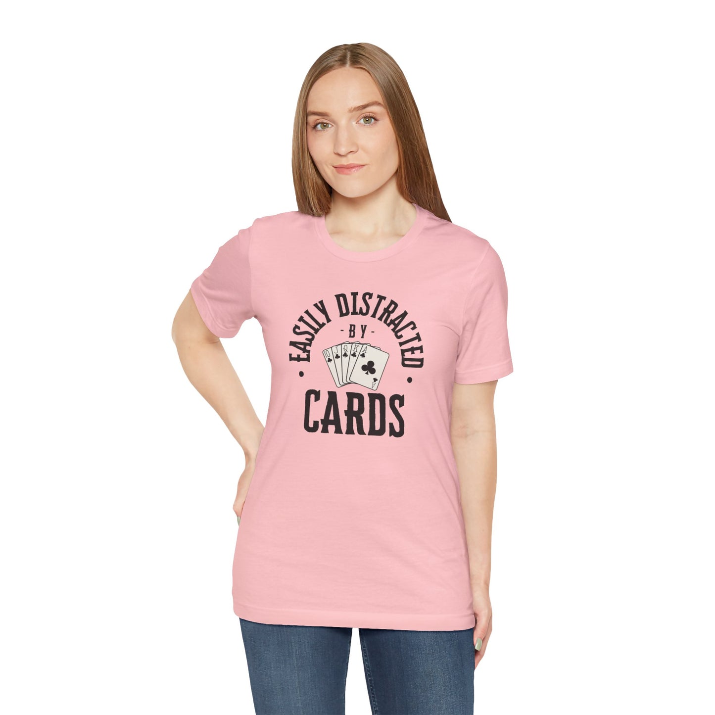 Poker/ Easily Distracted By Cards  Unisex Jersey Short Sleeve Tee