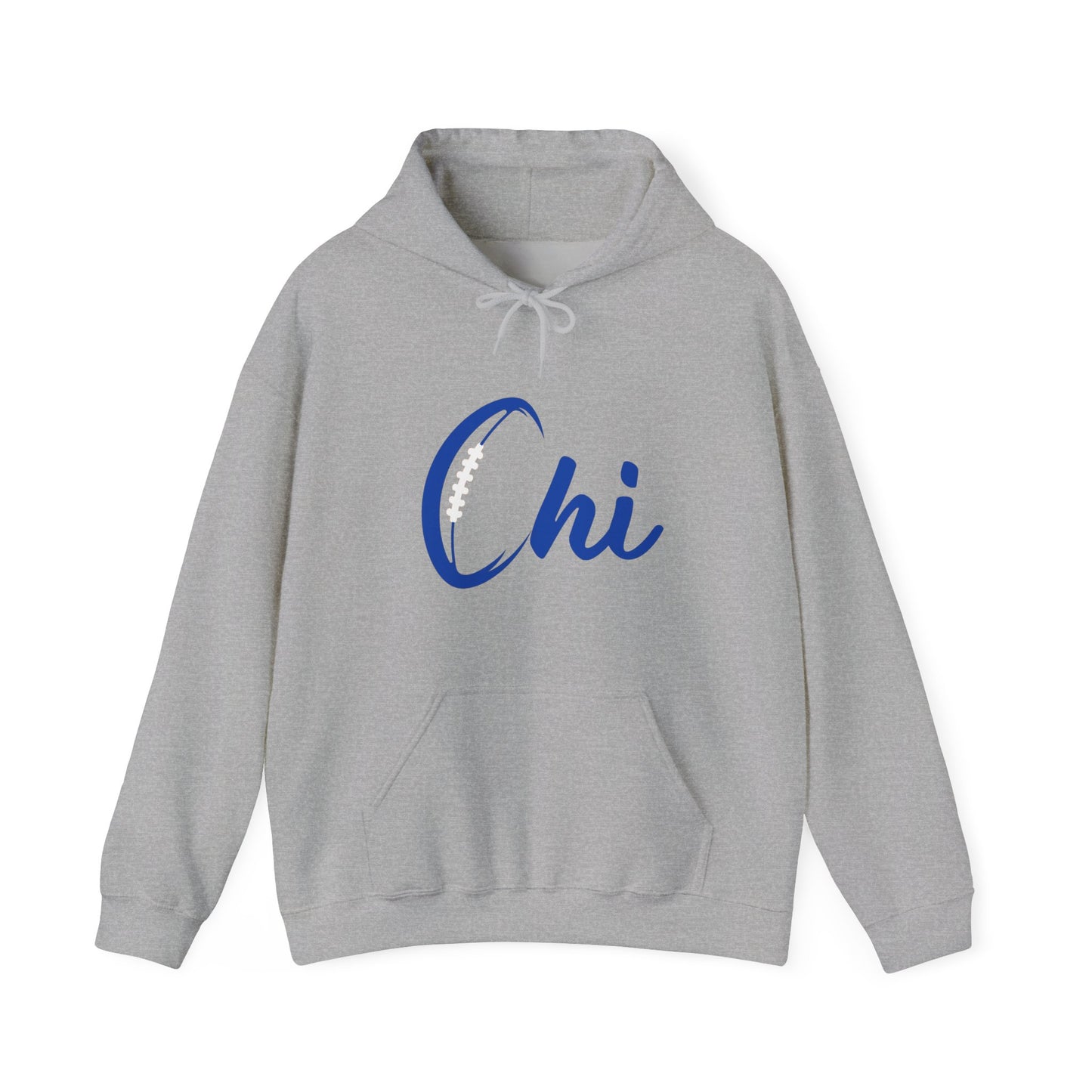Chi Football/ Blue Unisex Heavy Blend™ Hooded Sweatshirt