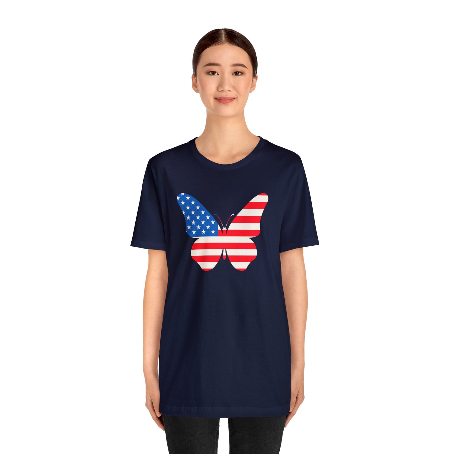 Butterfly Fourth Flag Unisex Jersey Short Sleeve Tee