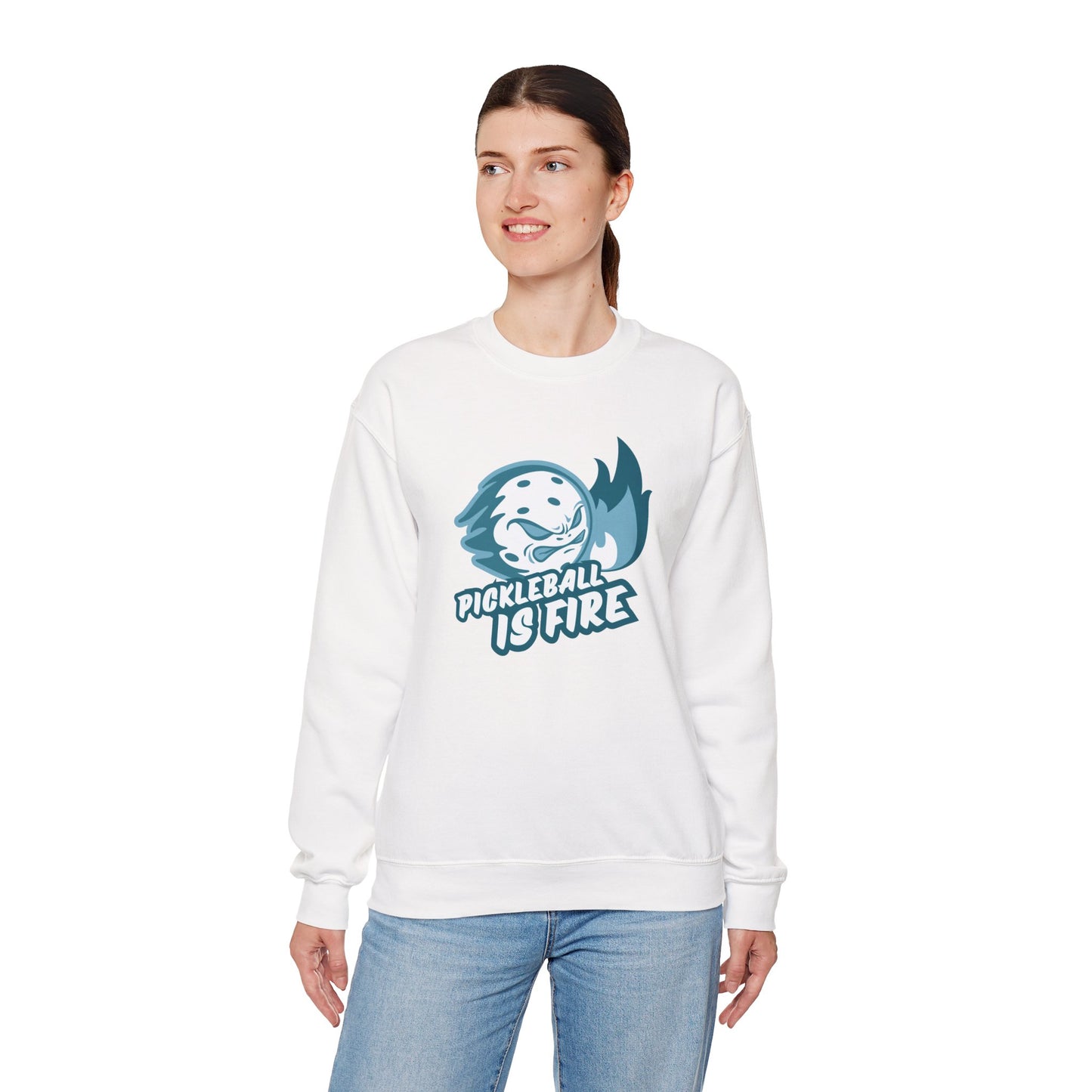 Pickleball is Fire Unisex Heavy Blend™ Crewneck Sweatshirt