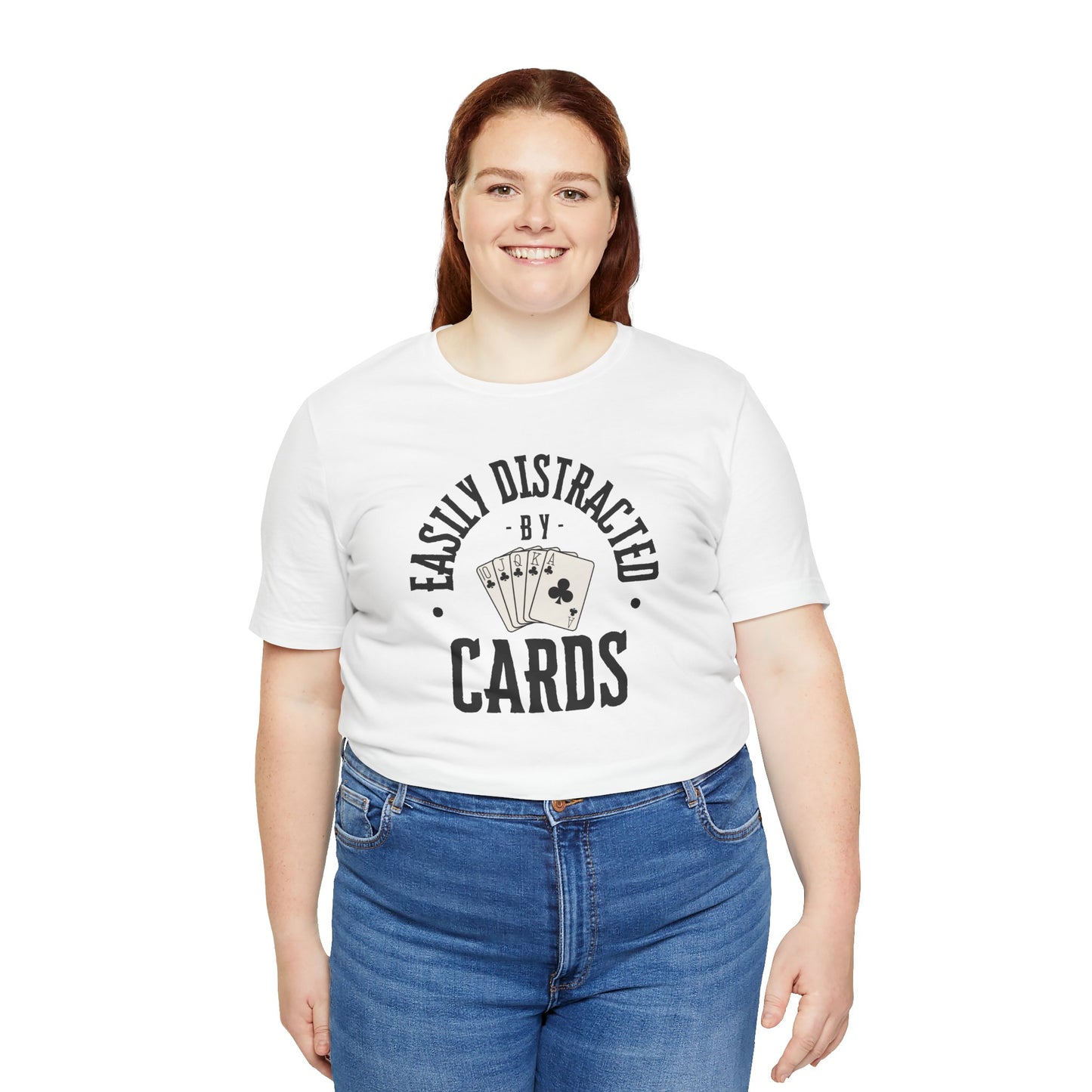 Poker/ Easily Distracted By Cards  Unisex Jersey Short Sleeve Tee