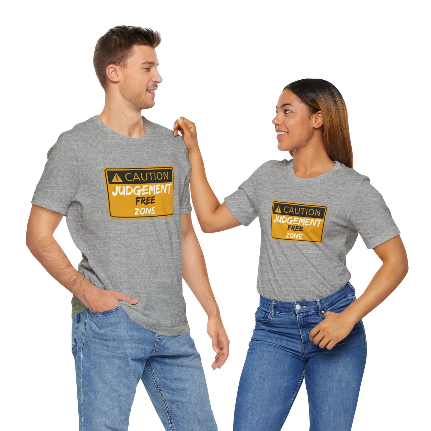 Caution Judgement Free Zone Unisex Jersey Short Sleeve Tee