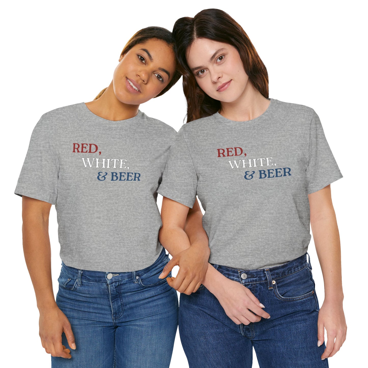 Red, White, & Beer Unisex Jersey Short Sleeve Tee