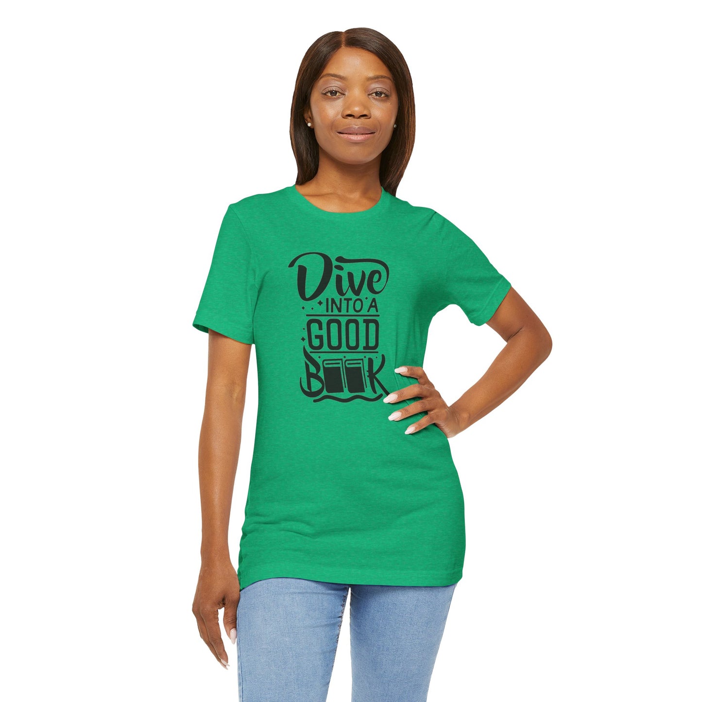 Books/ Dive into a Good Book Unisex Jersey Short Sleeve Tee