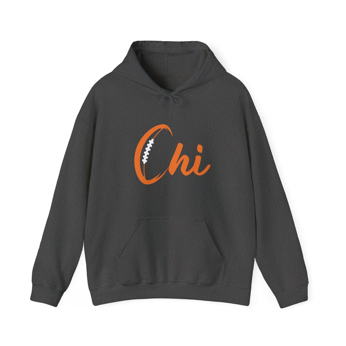 Chi Football/ Orange Unisex Heavy Blend™ Hooded Sweatshirt