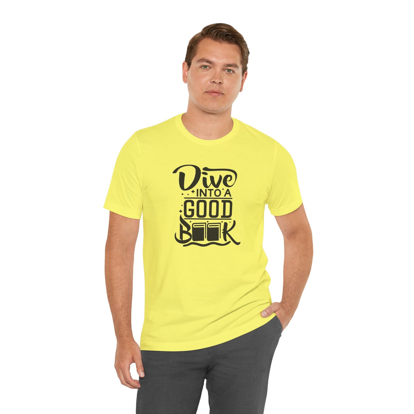 Books/ Dive into a Good Book Unisex Jersey Short Sleeve Tee