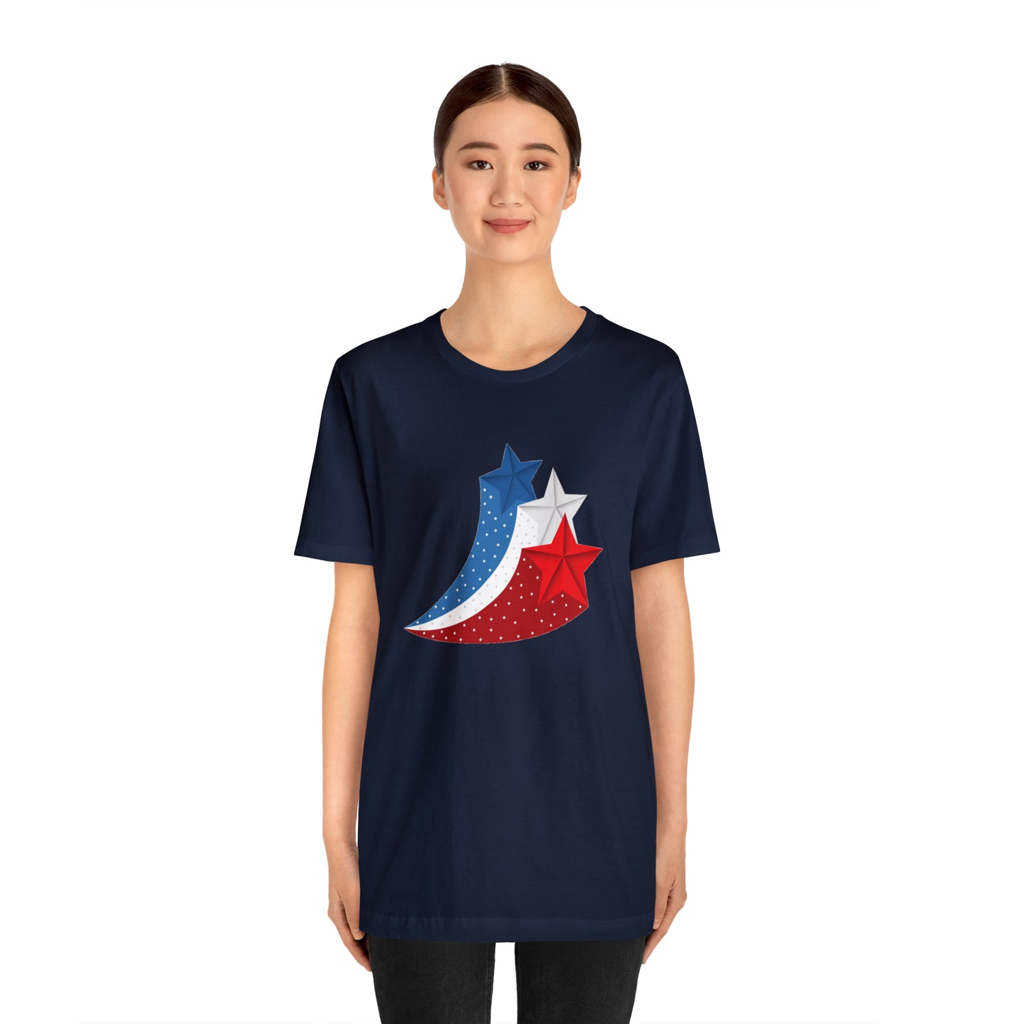 Red White Blue Stars Unisex Jersey Short Sleeve Tee