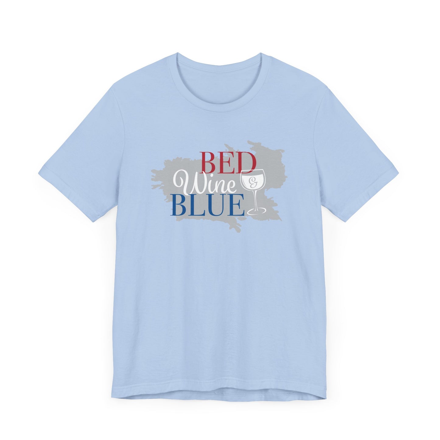 Bed Wine & Blue Unisex Jersey Short Sleeve Tee