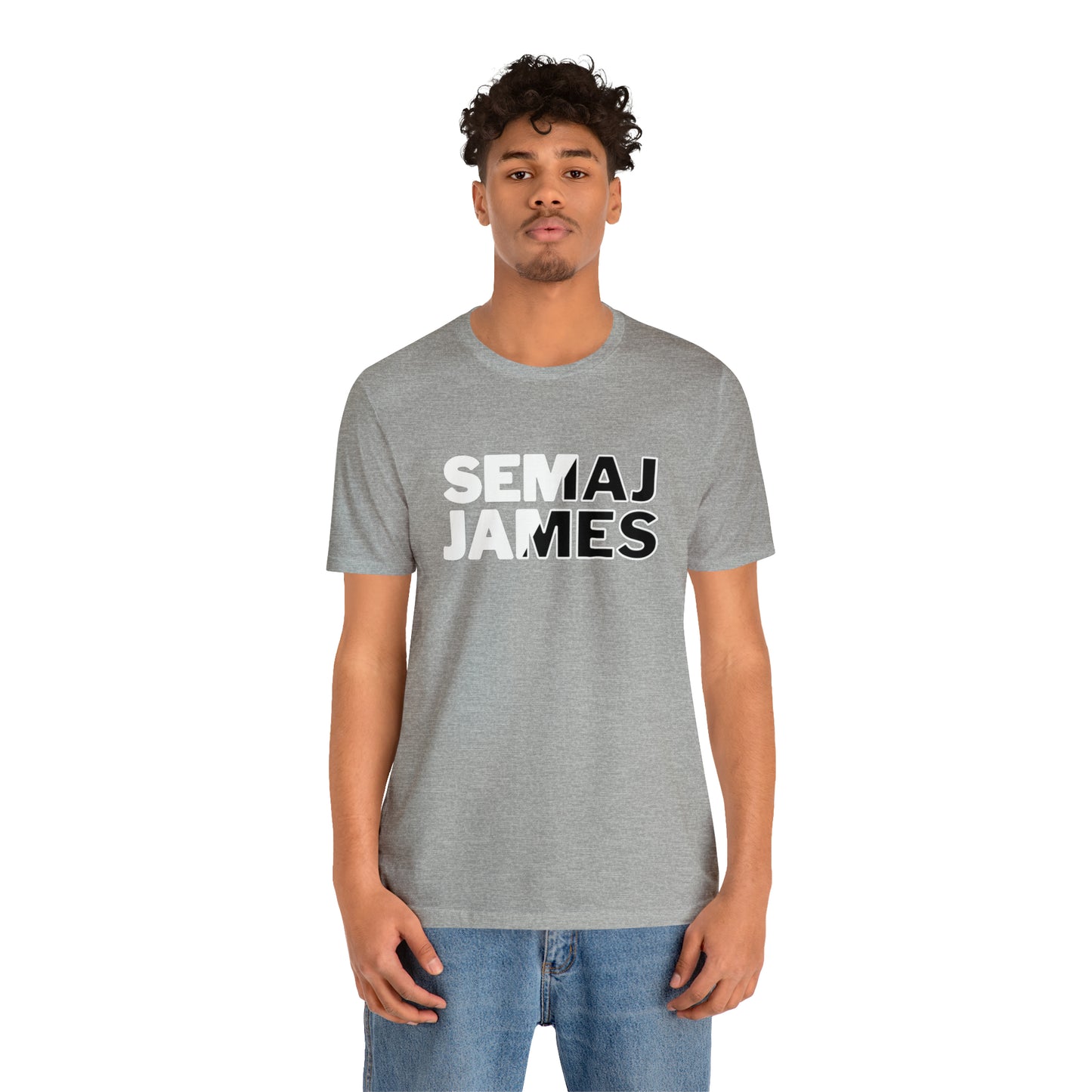 Semaj James Black & White Unisex Jersey Short Sleeve Tee