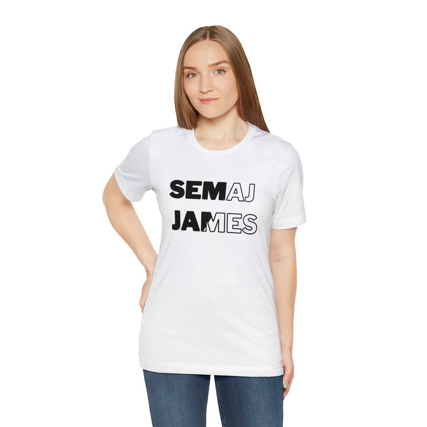 Semaj James Black & White Unisex Jersey Short Sleeve Tee