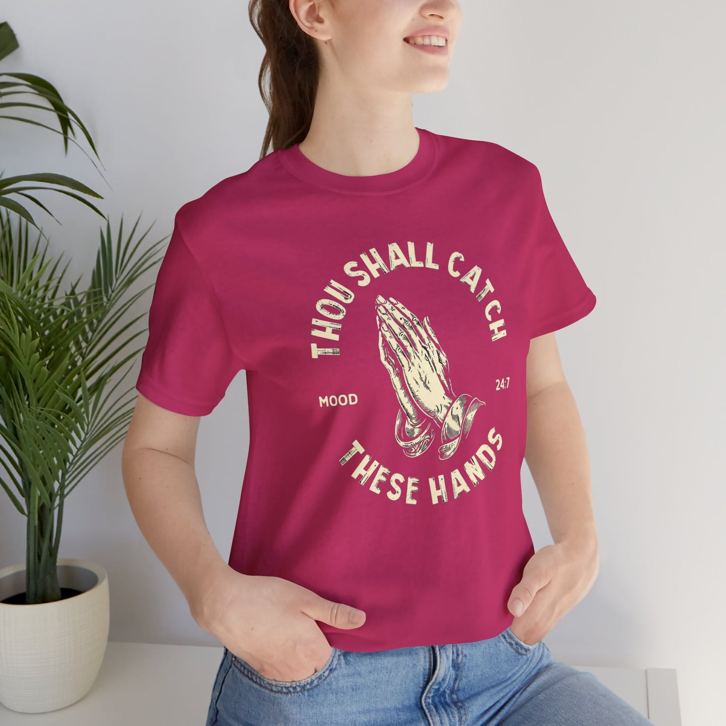 Thou Shall Catch These Hands Unisex Jersey Short Sleeve Tee