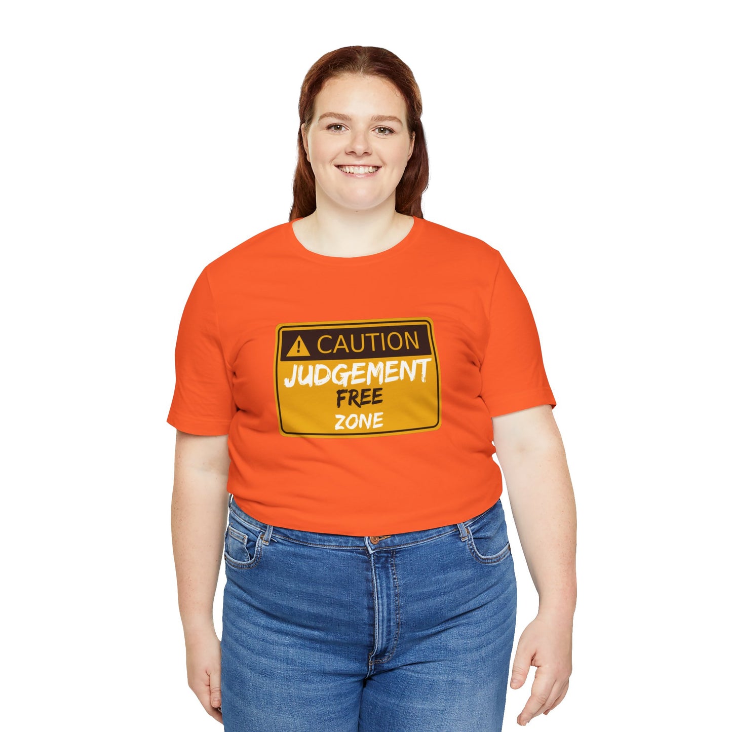 Caution Judgement Free Zone Unisex Jersey Short Sleeve Tee