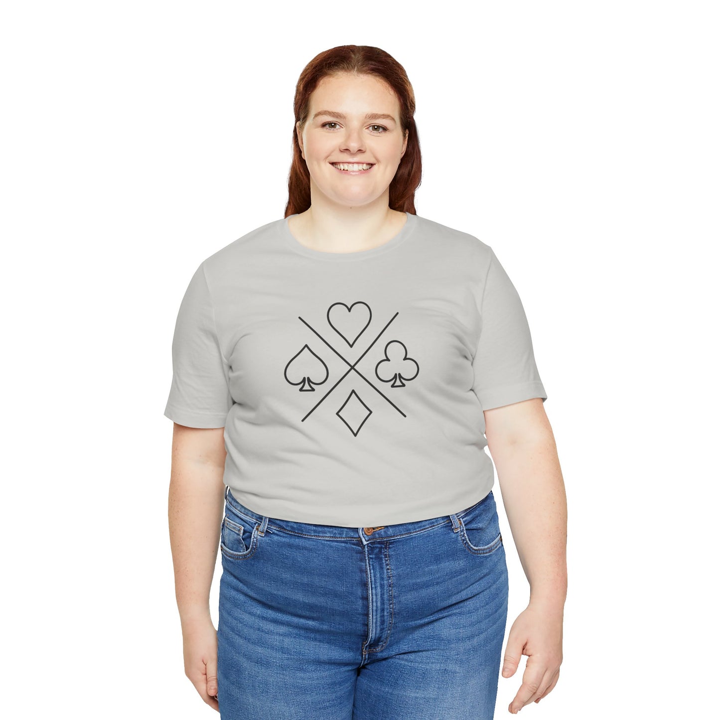 Poker/ Hearts, Spades, Clubs, Diamonds Unisex Jersey Short Sleeve Tee