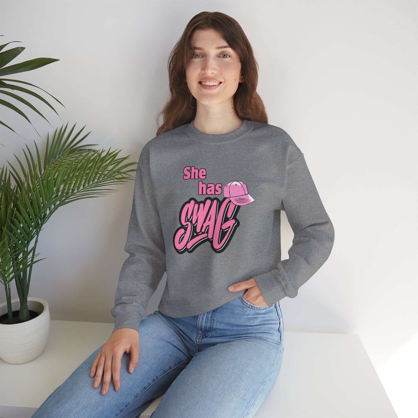 She Has Swag Unisex Heavy Blend™ Crewneck Sweatshirt