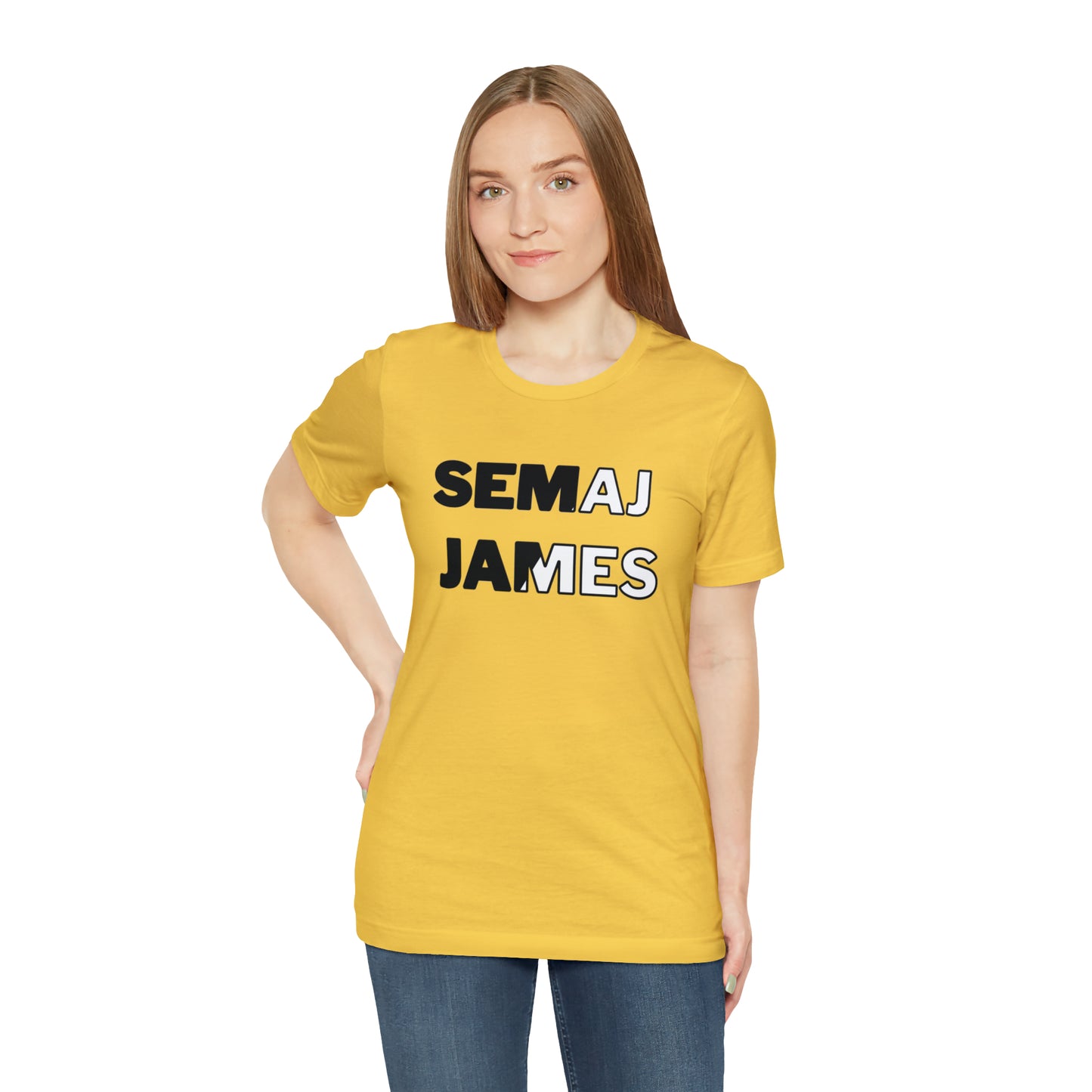 Semaj James Black & White Unisex Jersey Short Sleeve Tee