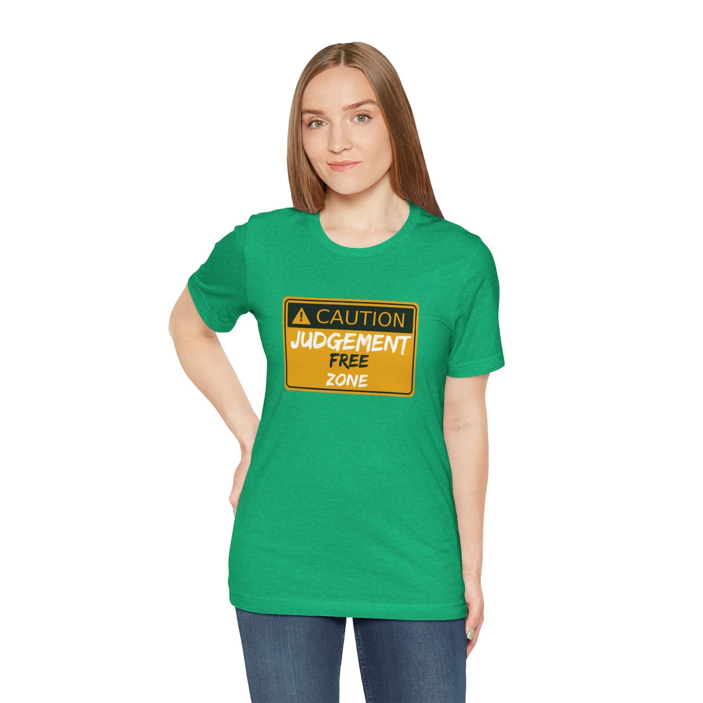 Caution Judgement Free Zone Unisex Jersey Short Sleeve Tee