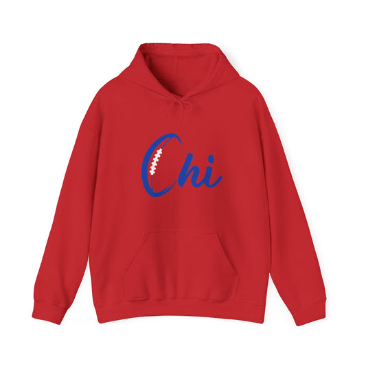 Chi Football/ Blue Unisex Heavy Blend™ Hooded Sweatshirt