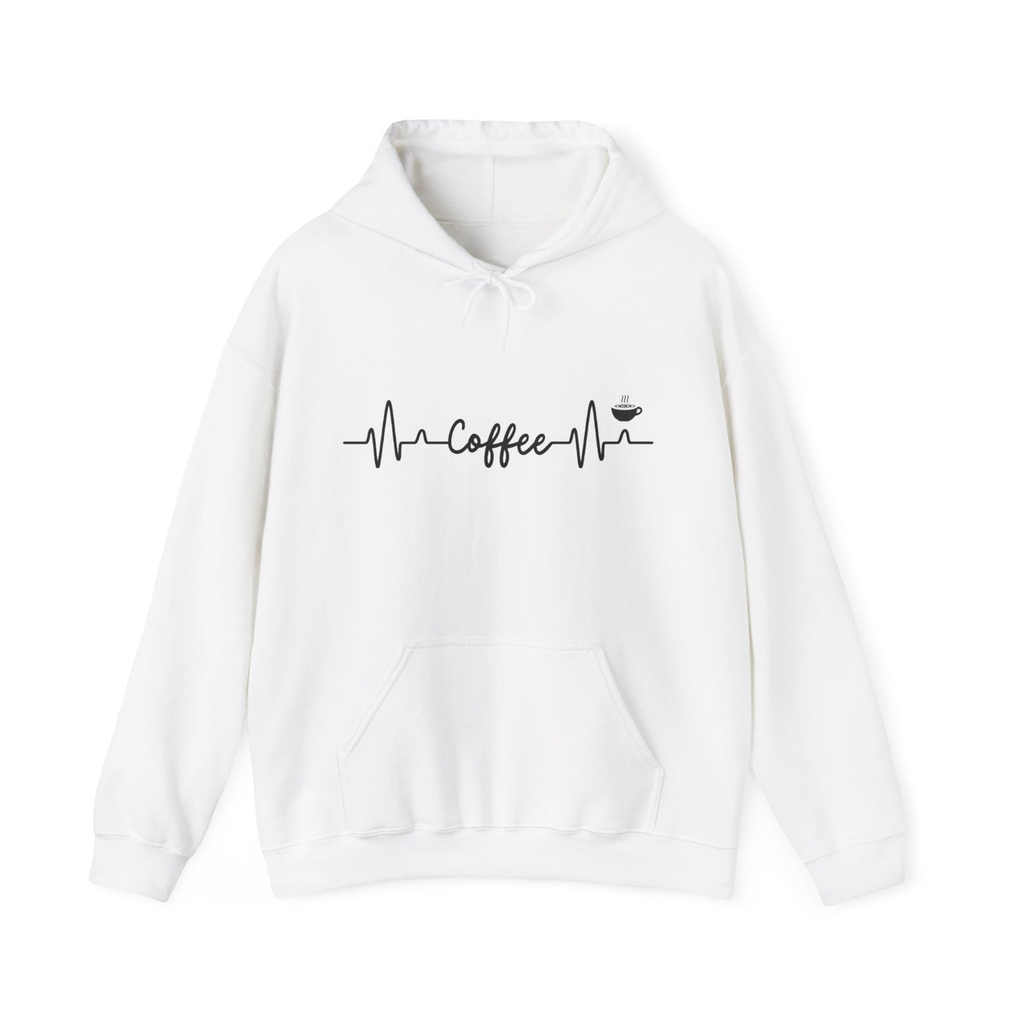 Coffee Heartbeat Unisex Heavy Blend™ Hooded Sweatshirt