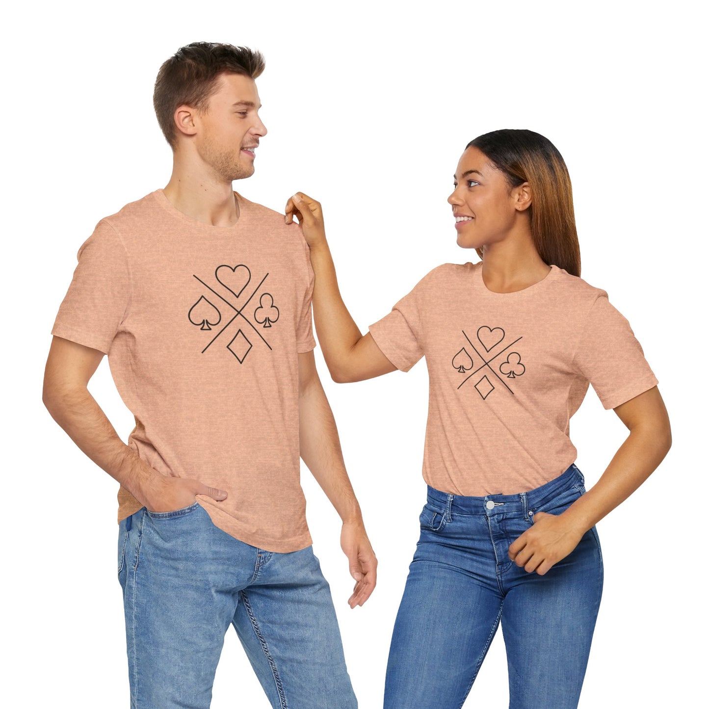 Poker/ Hearts, Spades, Clubs, Diamonds Unisex Jersey Short Sleeve Tee