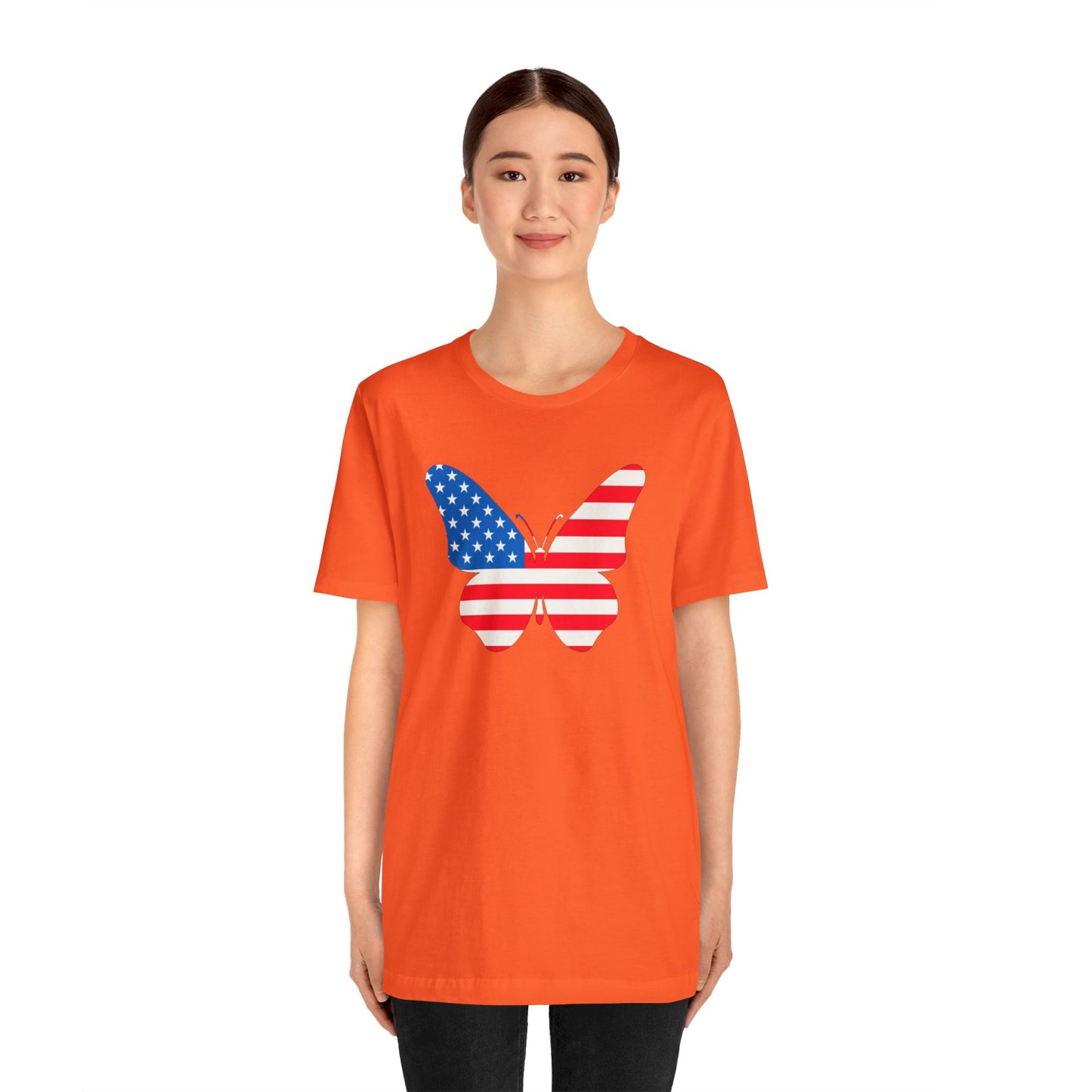 Butterfly Fourth Flag Unisex Jersey Short Sleeve Tee