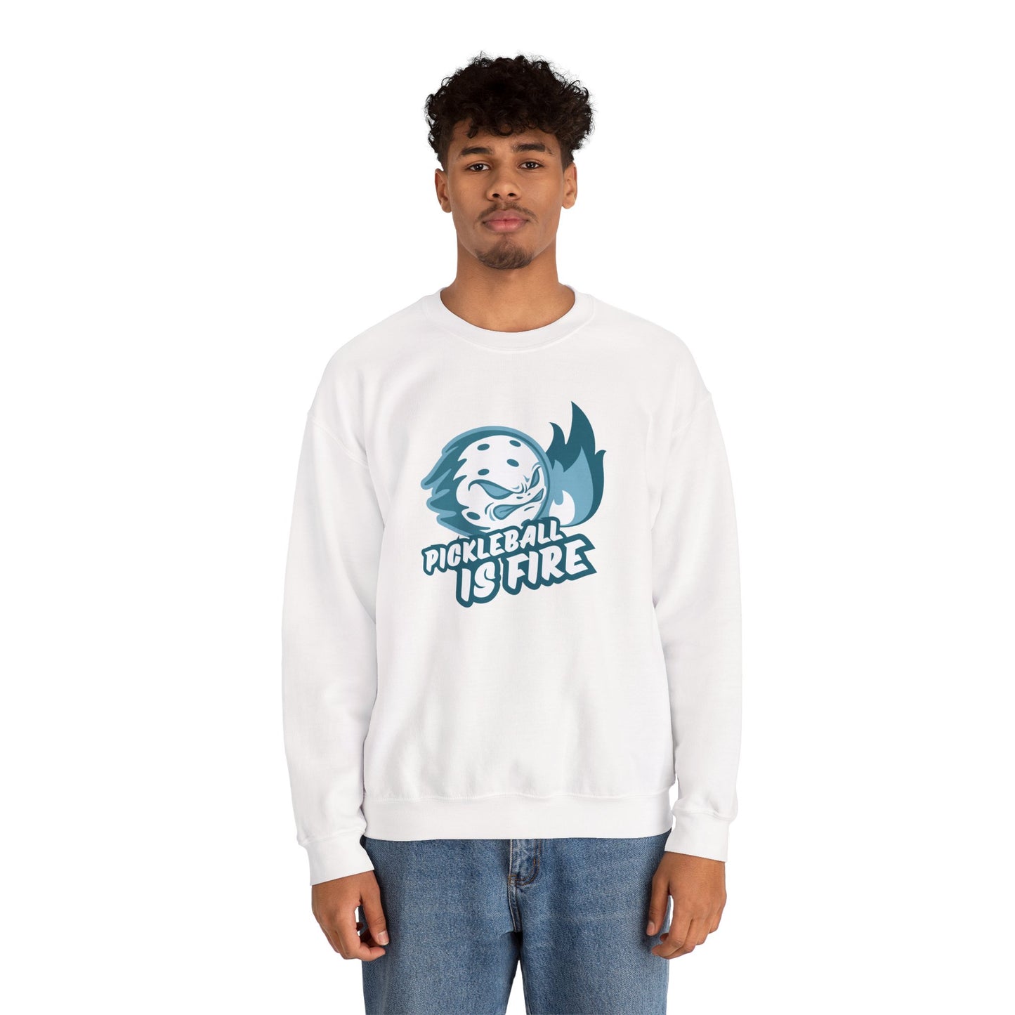 Pickleball is Fire Unisex Heavy Blend™ Crewneck Sweatshirt