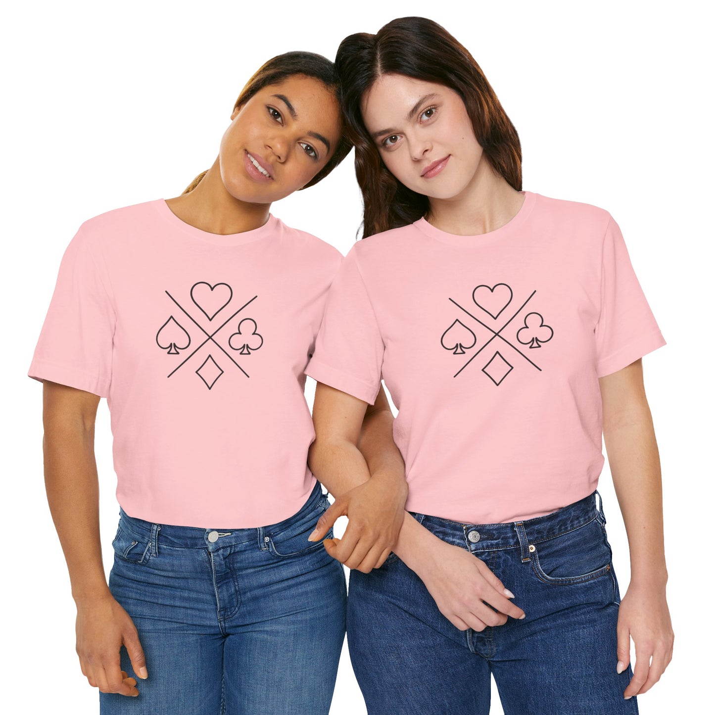 Poker/ Hearts, Spades, Clubs, Diamonds Unisex Jersey Short Sleeve Tee