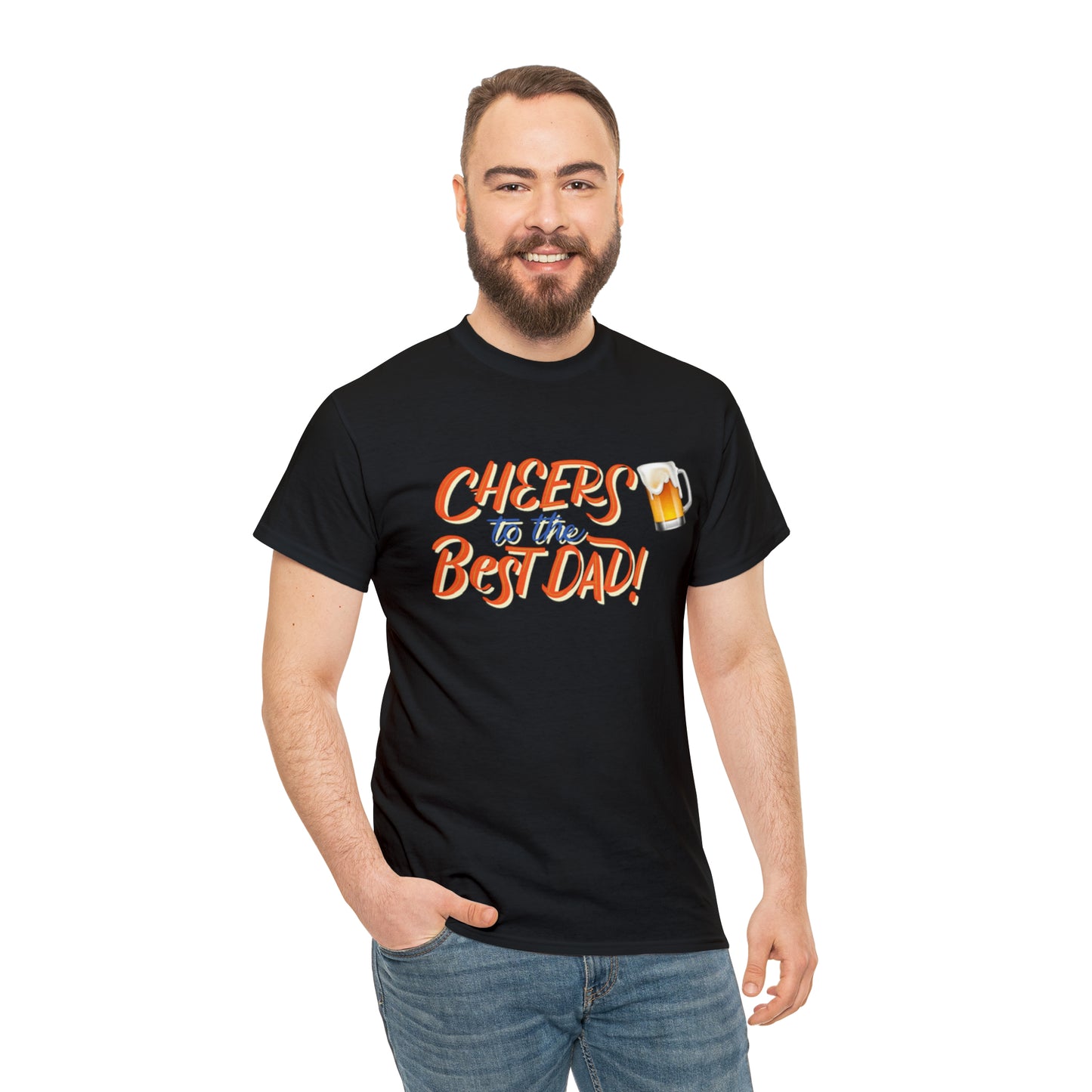 Cheers To Best Dad Ever Unisex Heavy Cotton Tee