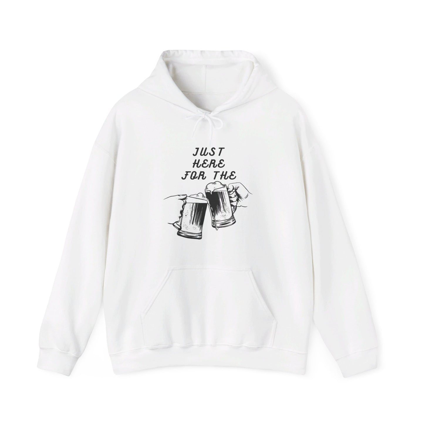 Just Here For The Beer / White Unisex Heavy Blend™ Hooded Sweatshirt