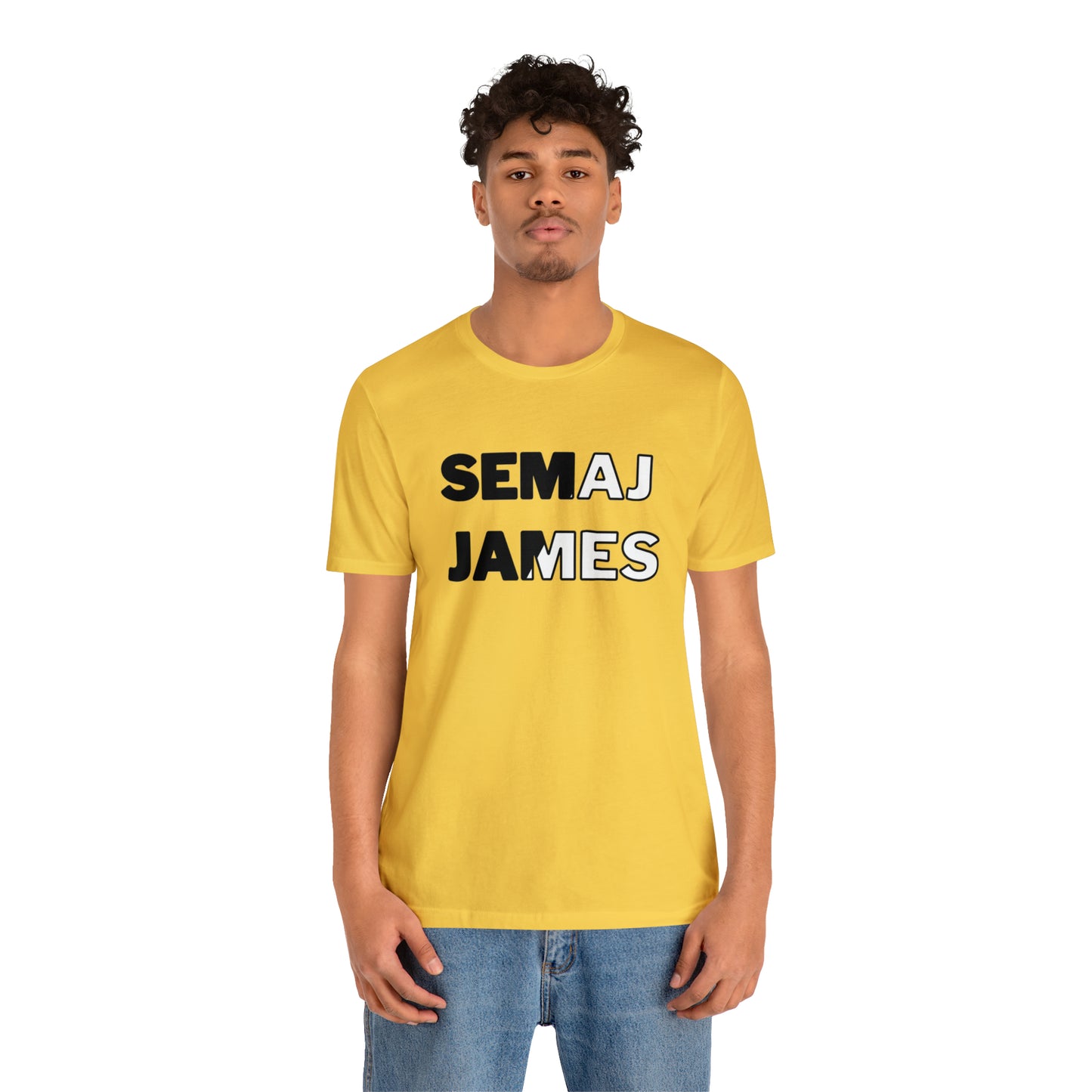 Semaj James Black & White Unisex Jersey Short Sleeve Tee