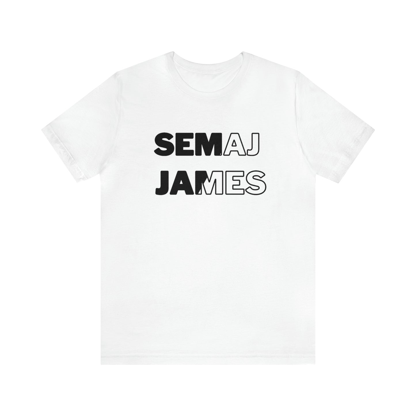 Semaj James Black & White Unisex Jersey Short Sleeve Tee