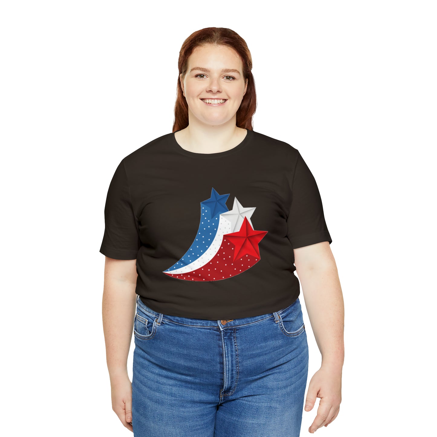 Red White Blue Stars Unisex Jersey Short Sleeve Tee