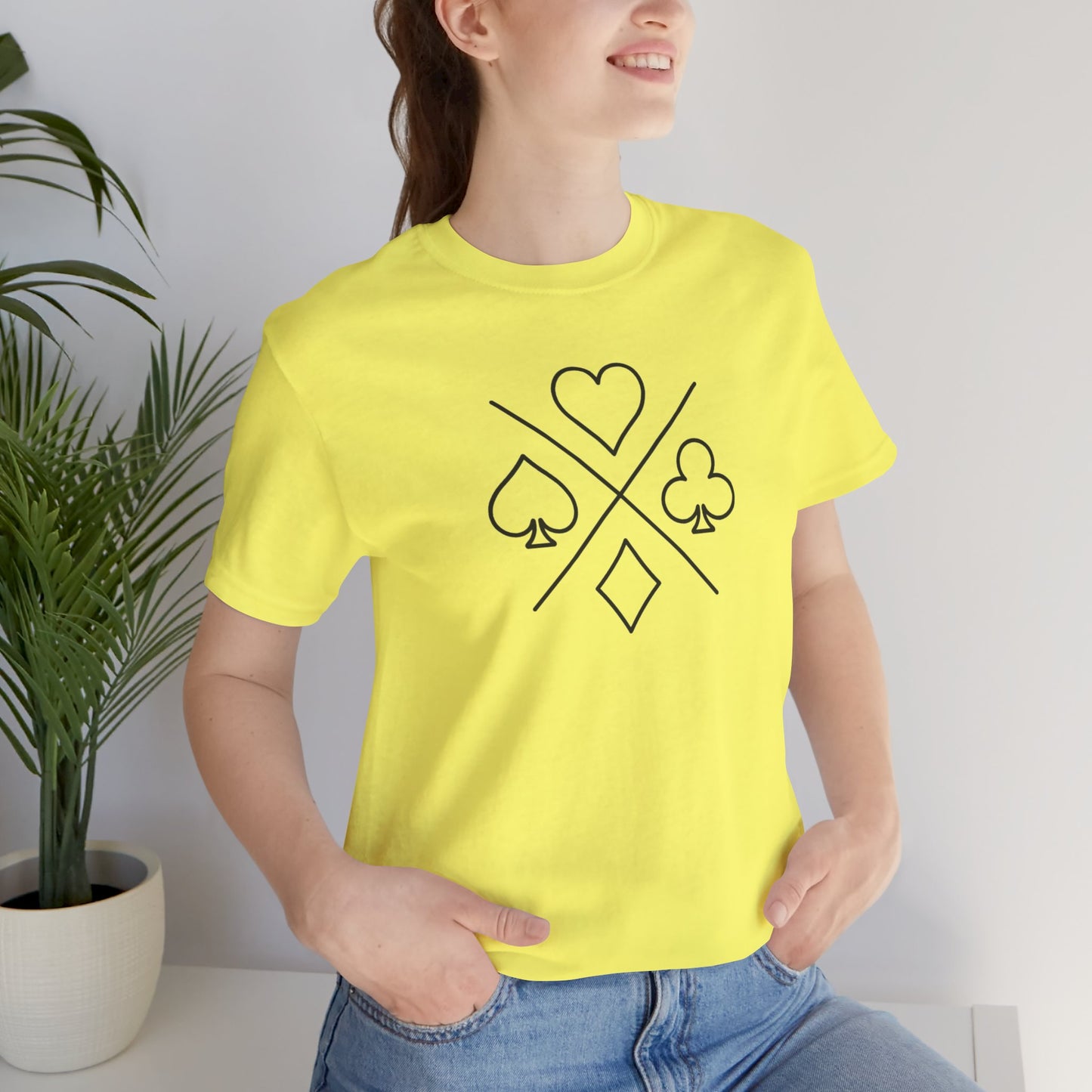 Poker/ Hearts, Spades, Clubs, Diamonds Unisex Jersey Short Sleeve Tee