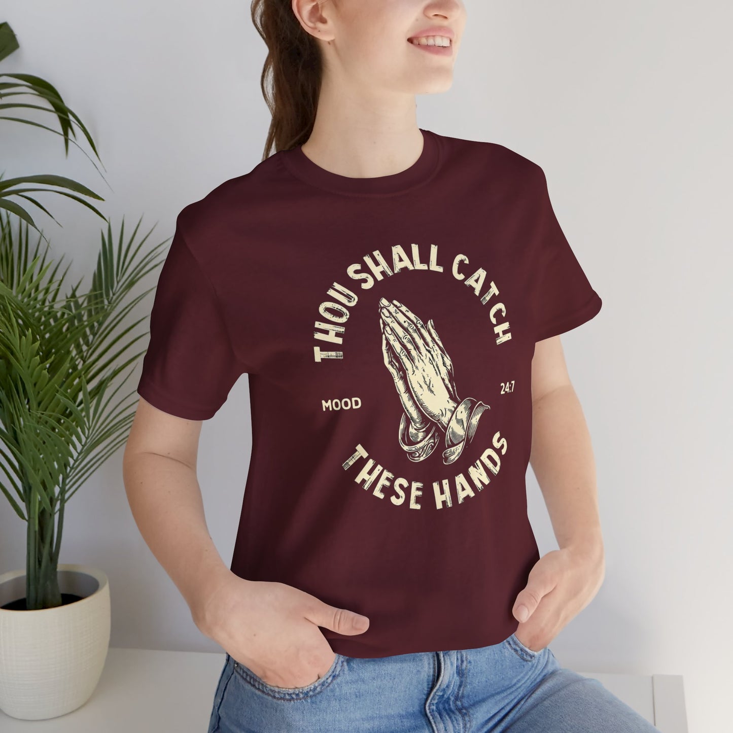 Thou Shall Catch These Hands Unisex Jersey Short Sleeve Tee