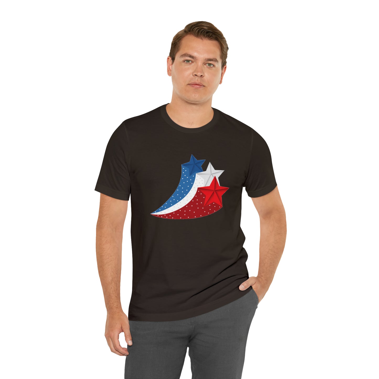 Red White Blue Stars Unisex Jersey Short Sleeve Tee