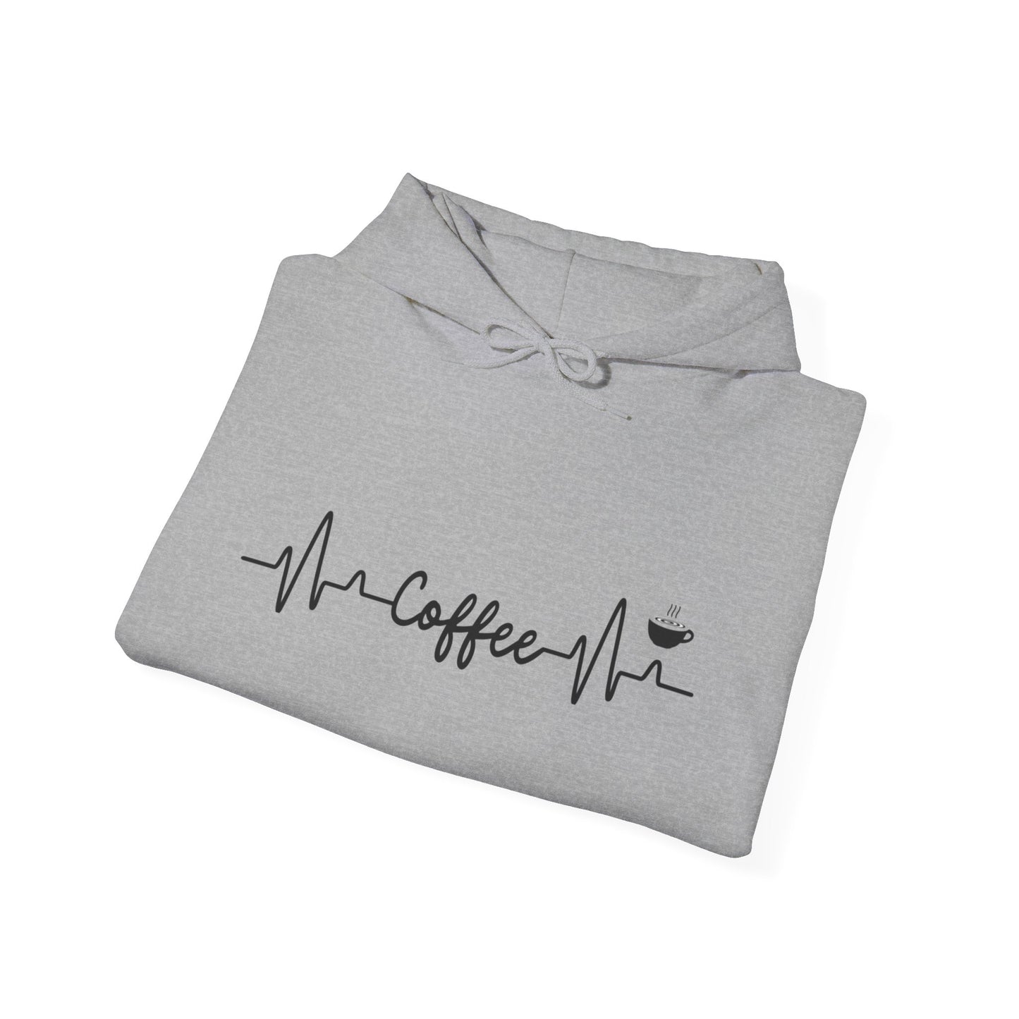 Coffee Heartbeat Unisex Heavy Blend™ Hooded Sweatshirt