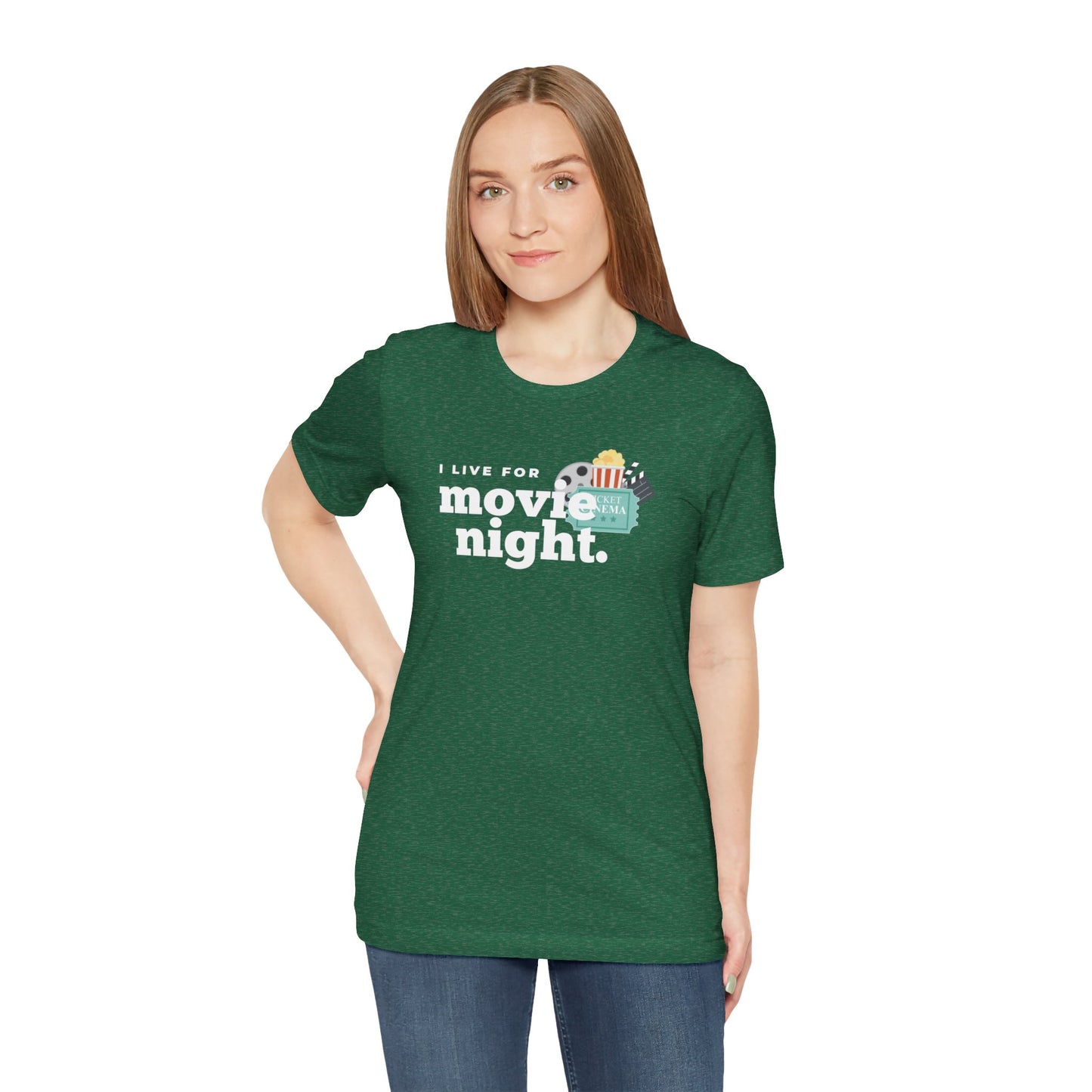 I Live For Movie Night Unisex Jersey Short Sleeve Tee