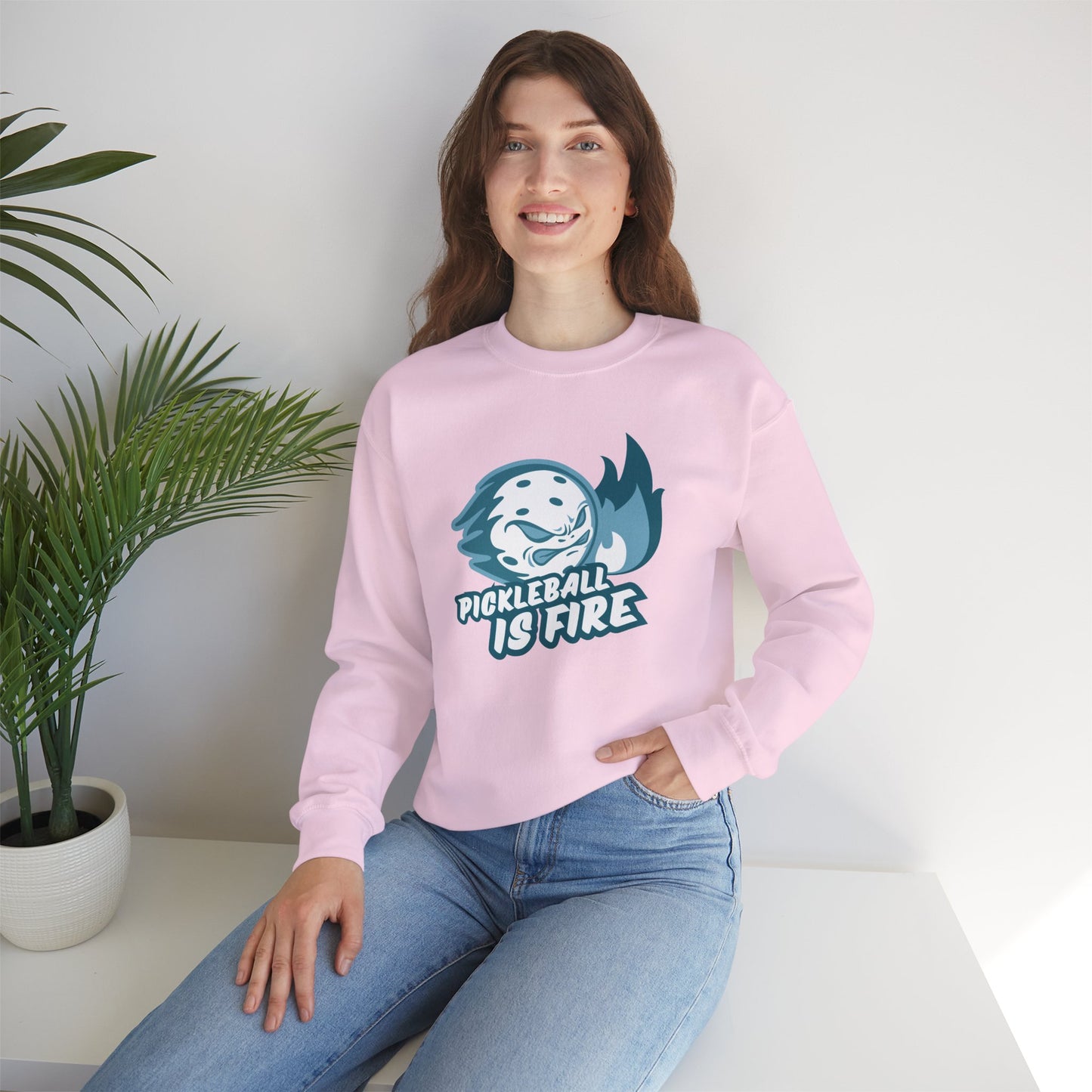 Pickleball is Fire Unisex Heavy Blend™ Crewneck Sweatshirt