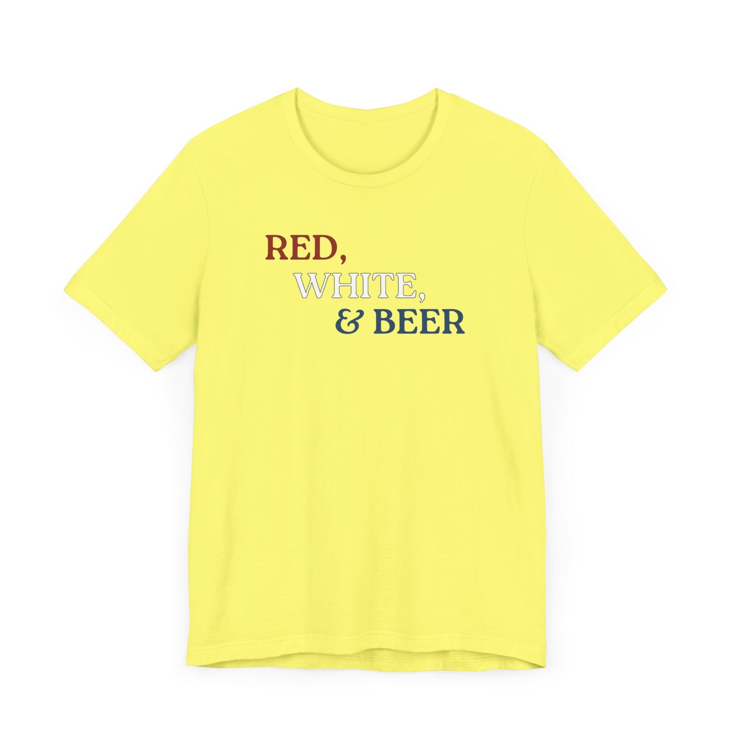 Red, White, & Beer Unisex Jersey Short Sleeve Tee